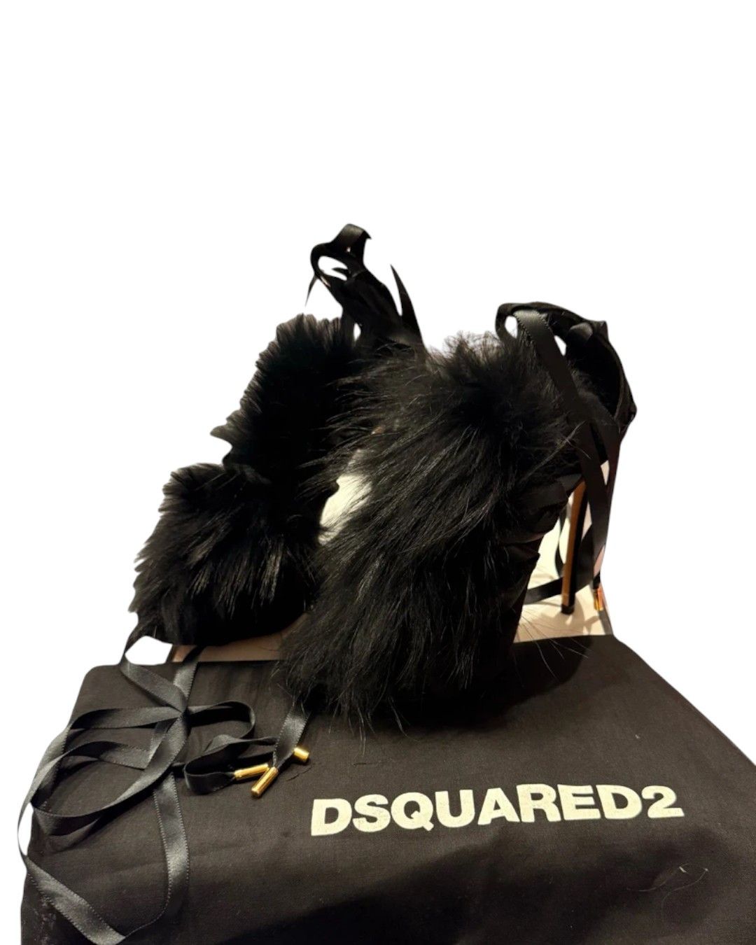 Dsquared2 RARE FOX FUR LACED HEELS Size US 7 / IT 37 - 3 Thumbnail