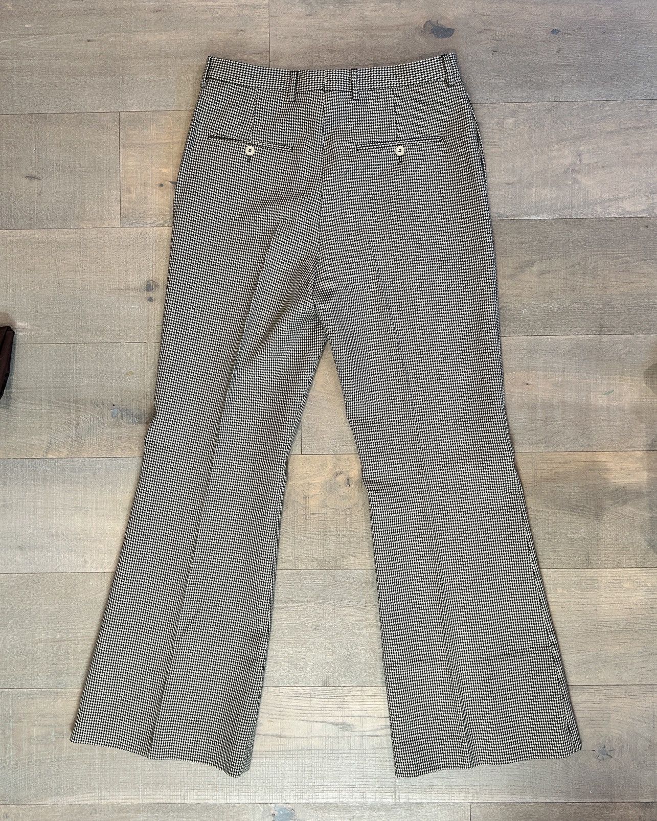Acne Studios Acne Studios Pleated Flared Houndstooth Trousers Size 48R - 2 Thumbnail