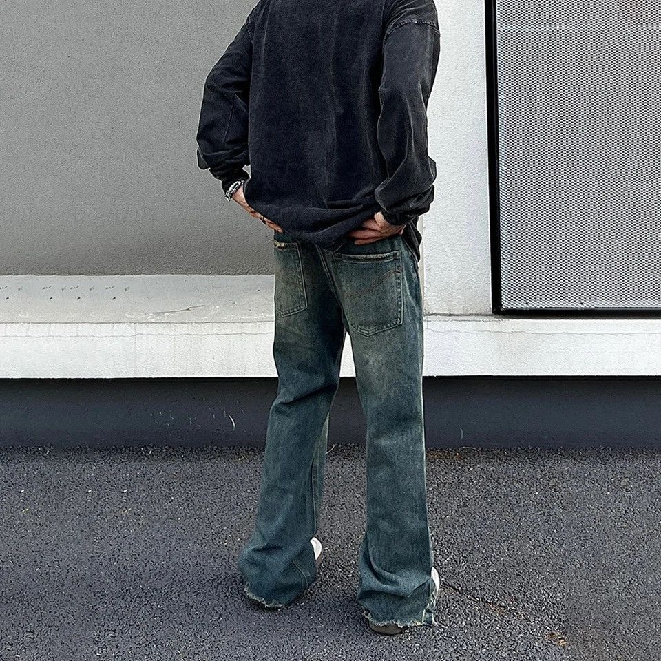 Japanese Brand × Vintage Flared Jeans Wide Leg Street Loose Trousers Ripped Vaqueros Size US 32 / EU 48 - 6 Thumbnail