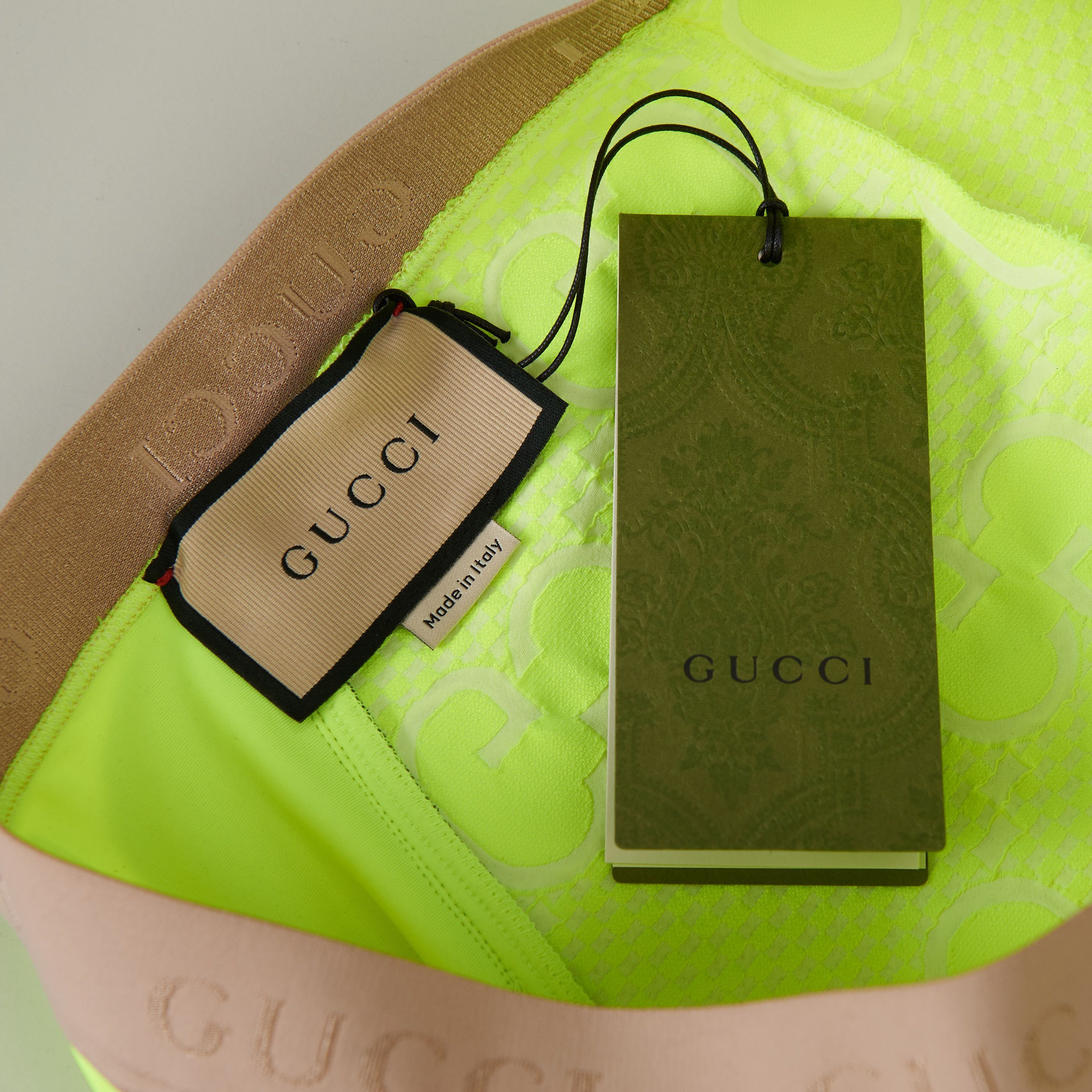 Gucci GG Stretch Jersey Neoprene Leggings In Fluorescent Yellow Size US 34 / EU 50 - 9 Thumbnail
