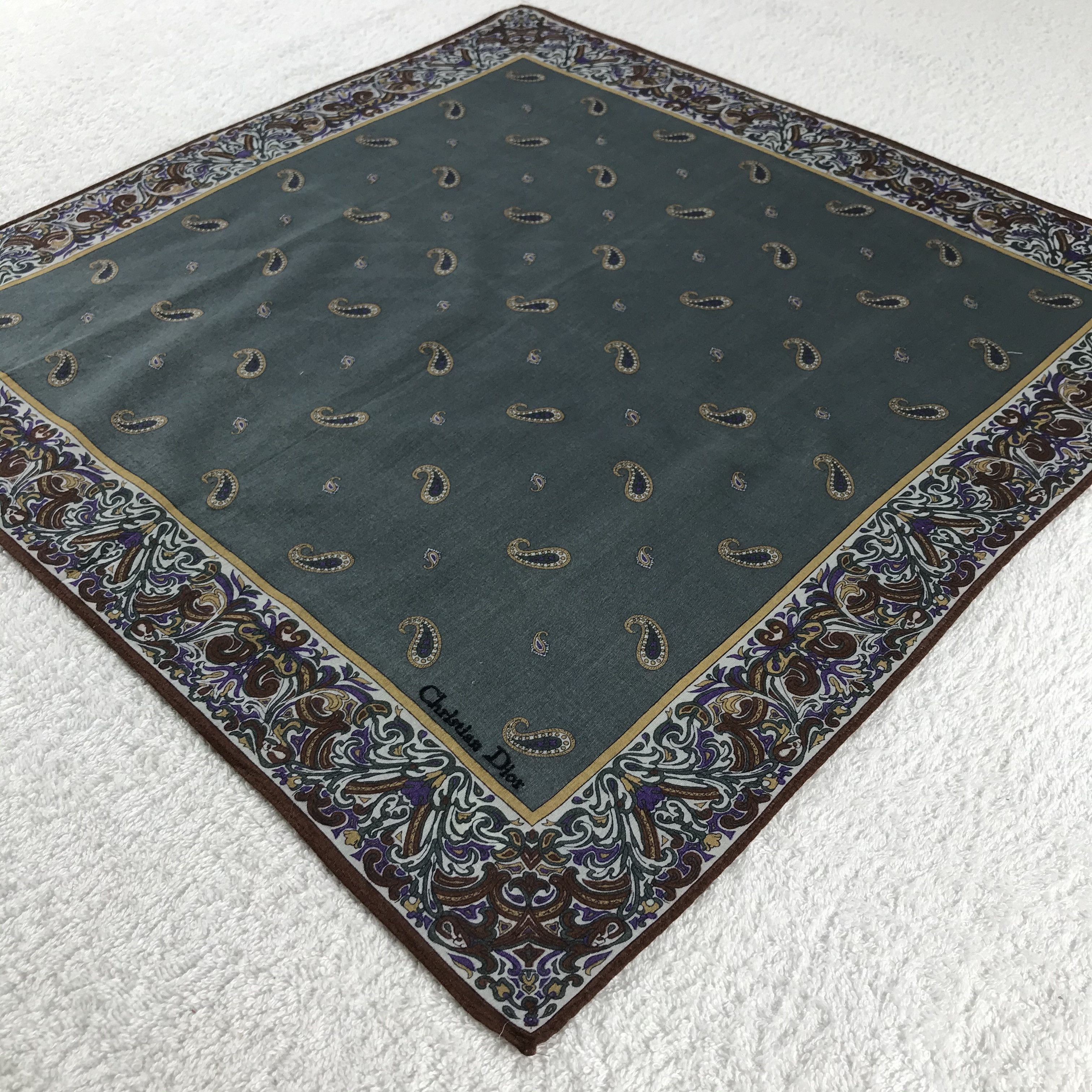 Christian Dior Monsieur × Vintage Christian Dior Bandana / Handkerchief / Neckerchief - S126 Size ONE SIZE - 2 Thumbnail