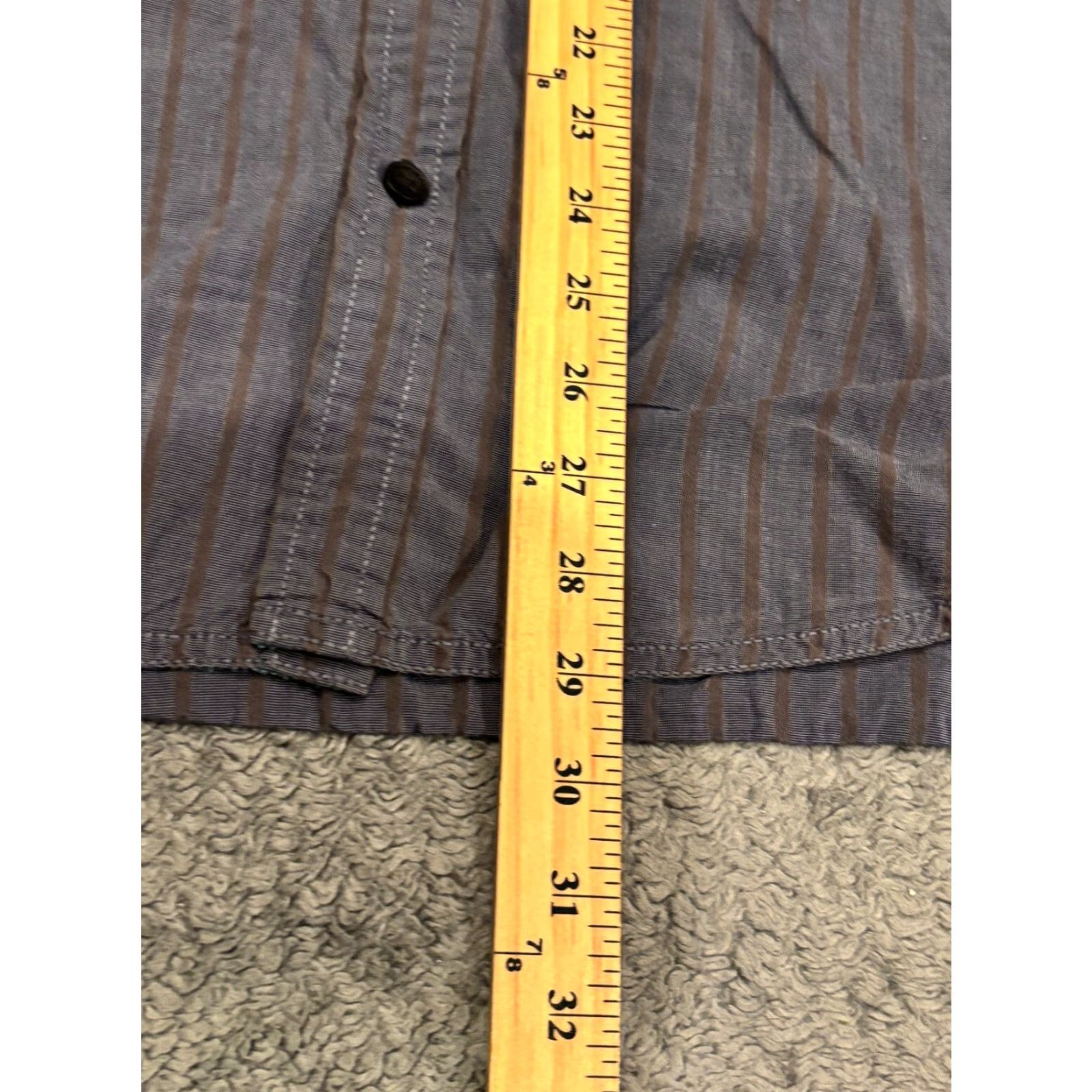 DKNY VINTAGE DKNY Shirt Mens XL Striped Blue Button Long Sleeve Pockets Missing Cuff Button Size US XL / EU 56 / 4 - 7 Thumbnail