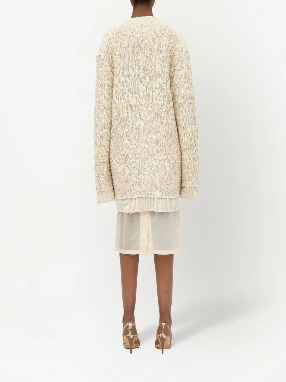 Maison Margiela o1y0625 Cardigan in Beige Size XS / US 0-2 / IT 36-38 - 4 Thumbnail