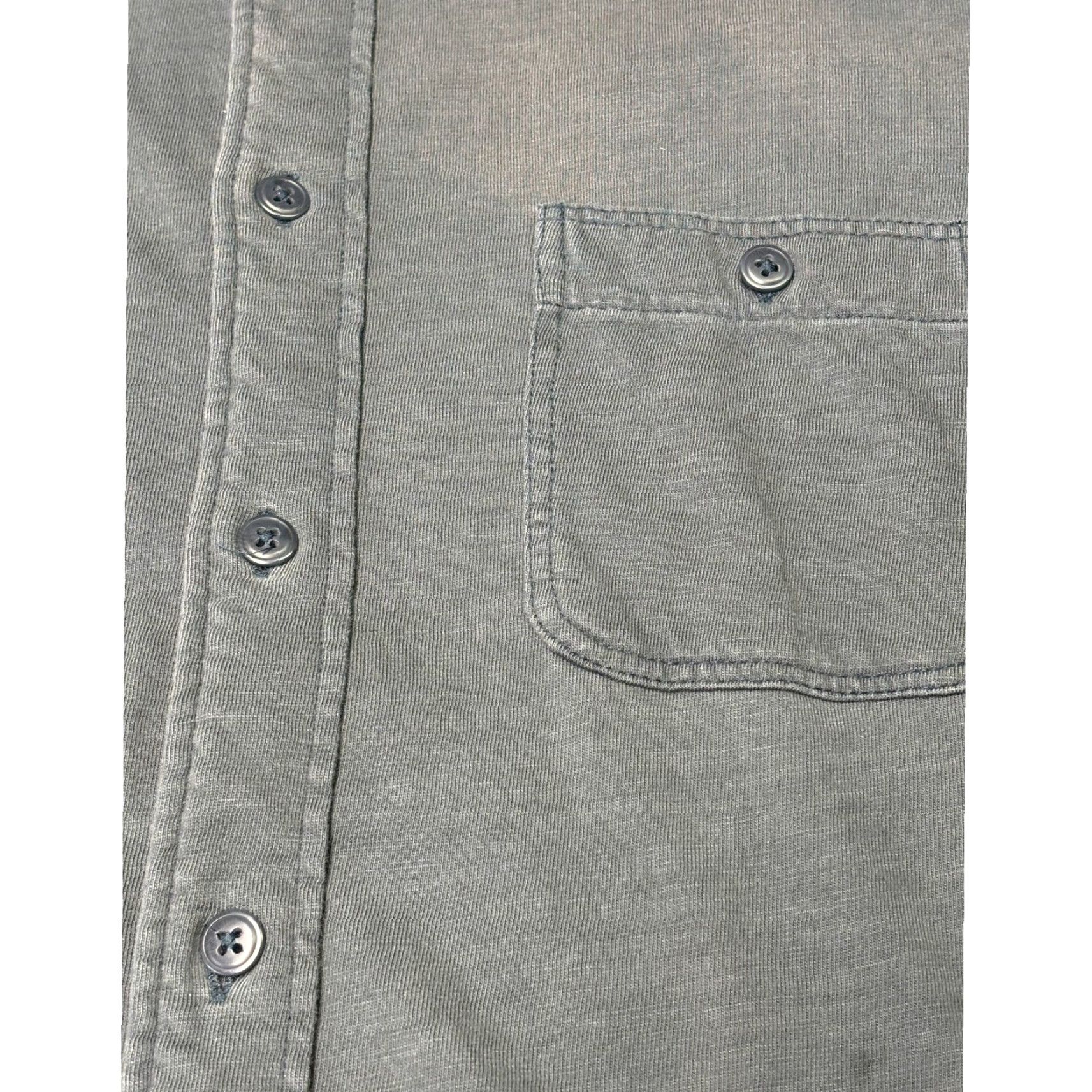 Faherty Faherty Brand Button-Up Shirt Gray Long Sleeve M Knit Organic Cotton Button-Through Chest Pockets Casual Travel Mens Size US M / EU 48-50 / 2 - 2 Thumbnail