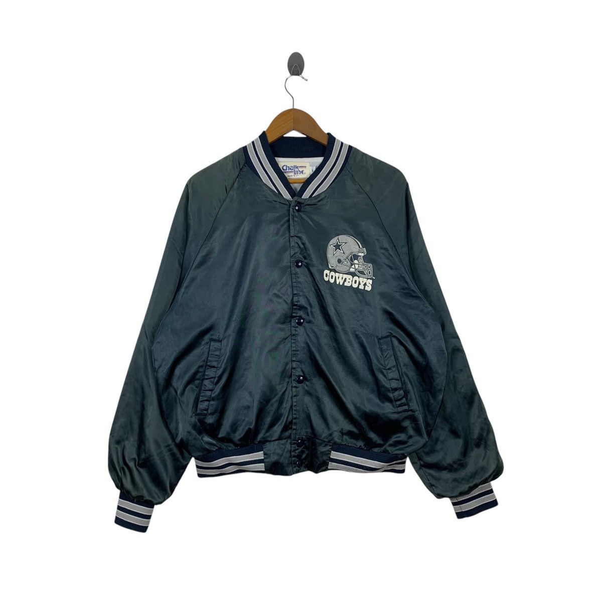 NFL Vintage DALLAS COWBOYS Chalk Line Made In Usa Varsity Jacket Size US L / EU 52-54 / 3 - 1 Thumbnail