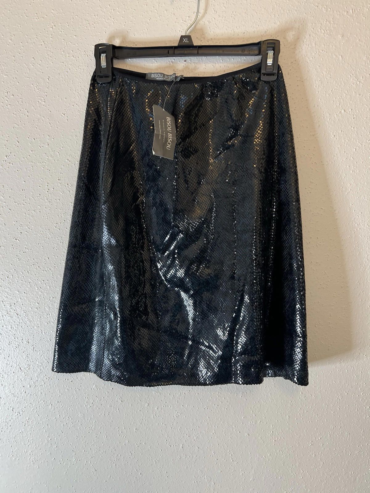 Designer bisou bisou Label Pull On Sequin Black Skirt Sz S Size 28" / US 6 / IT 42 - 1 Thumbnail
