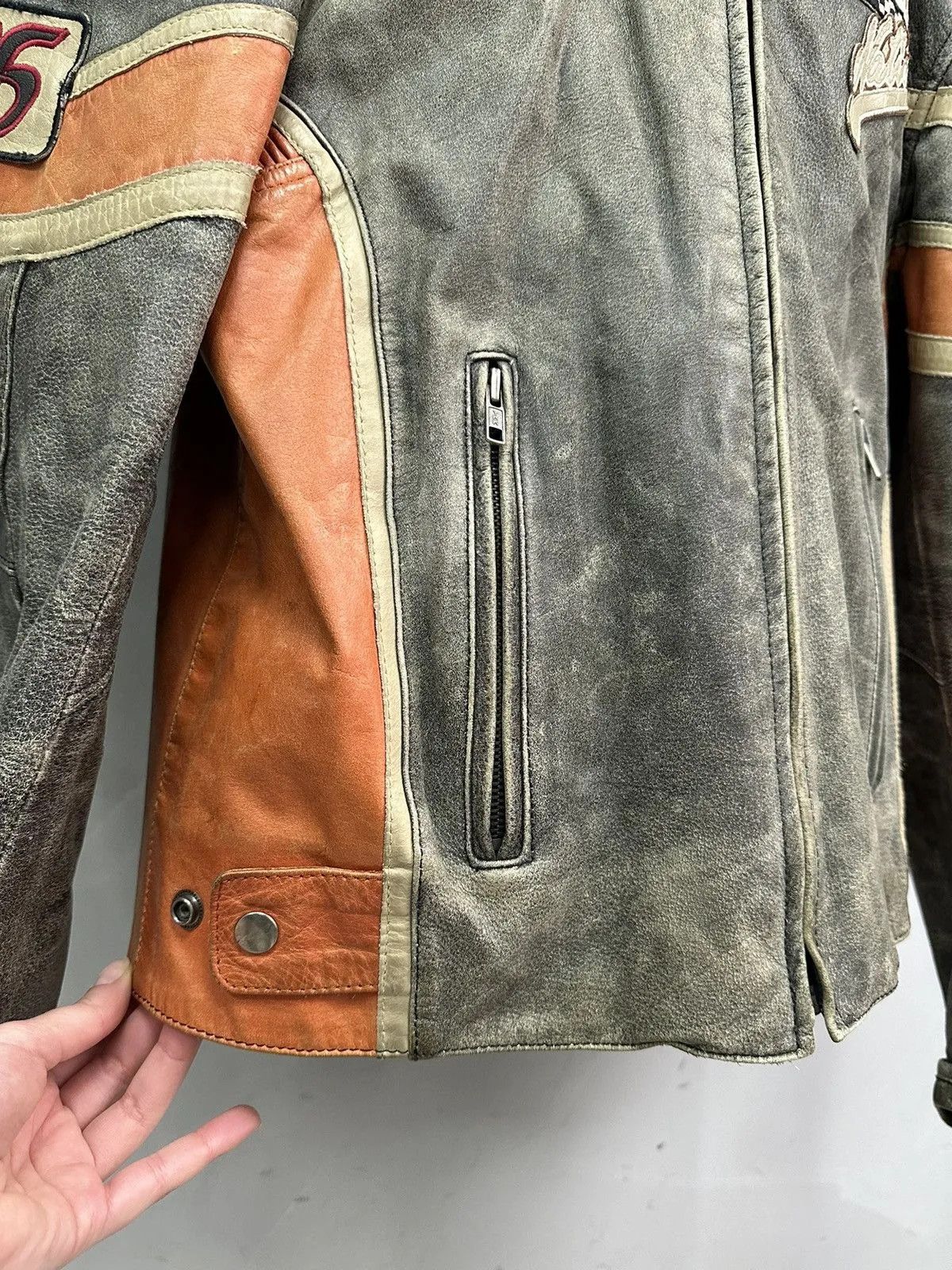 Schott Vintage Harley Davidson Leather Jacket Moto Y2k Racing Rare Size US M / EU 48-50 / 2 - 5 Thumbnail