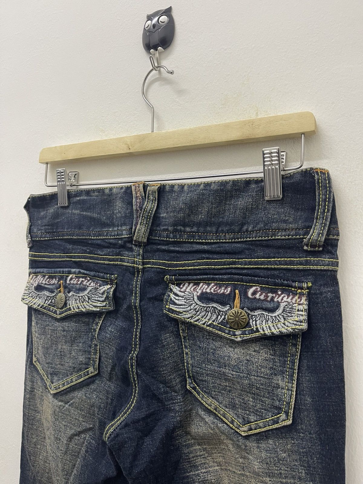 If Six Was Nine Rare Vintage COLZA Back Embroidery Wings Flare Size US 29 - 4 Thumbnail