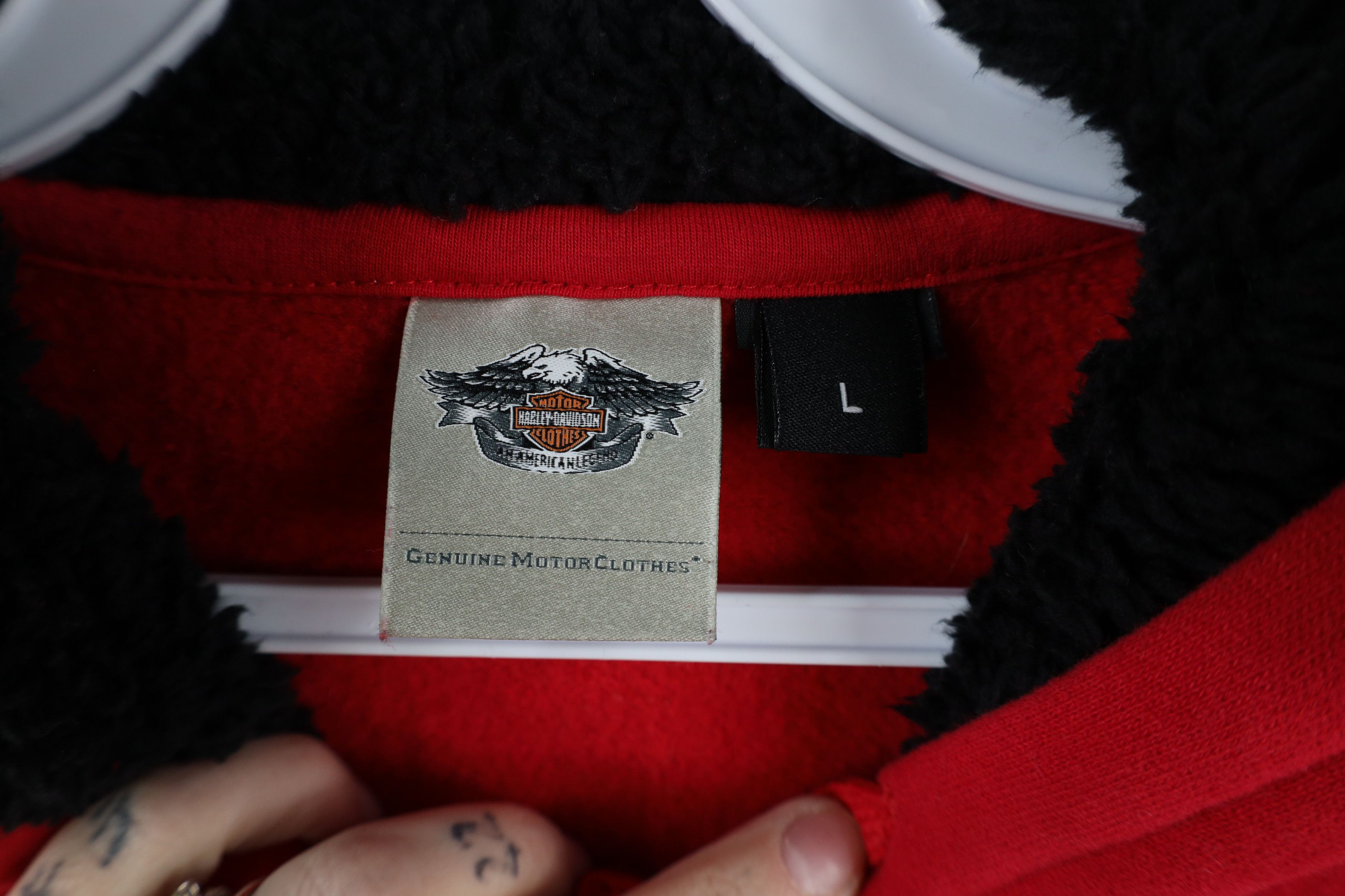 Harley Davidson × Vintage Vintage Y2K Harley Davidson Rose Sequin Full Zip Hoodie Size L / US 10 / IT 46 - 6 Thumbnail