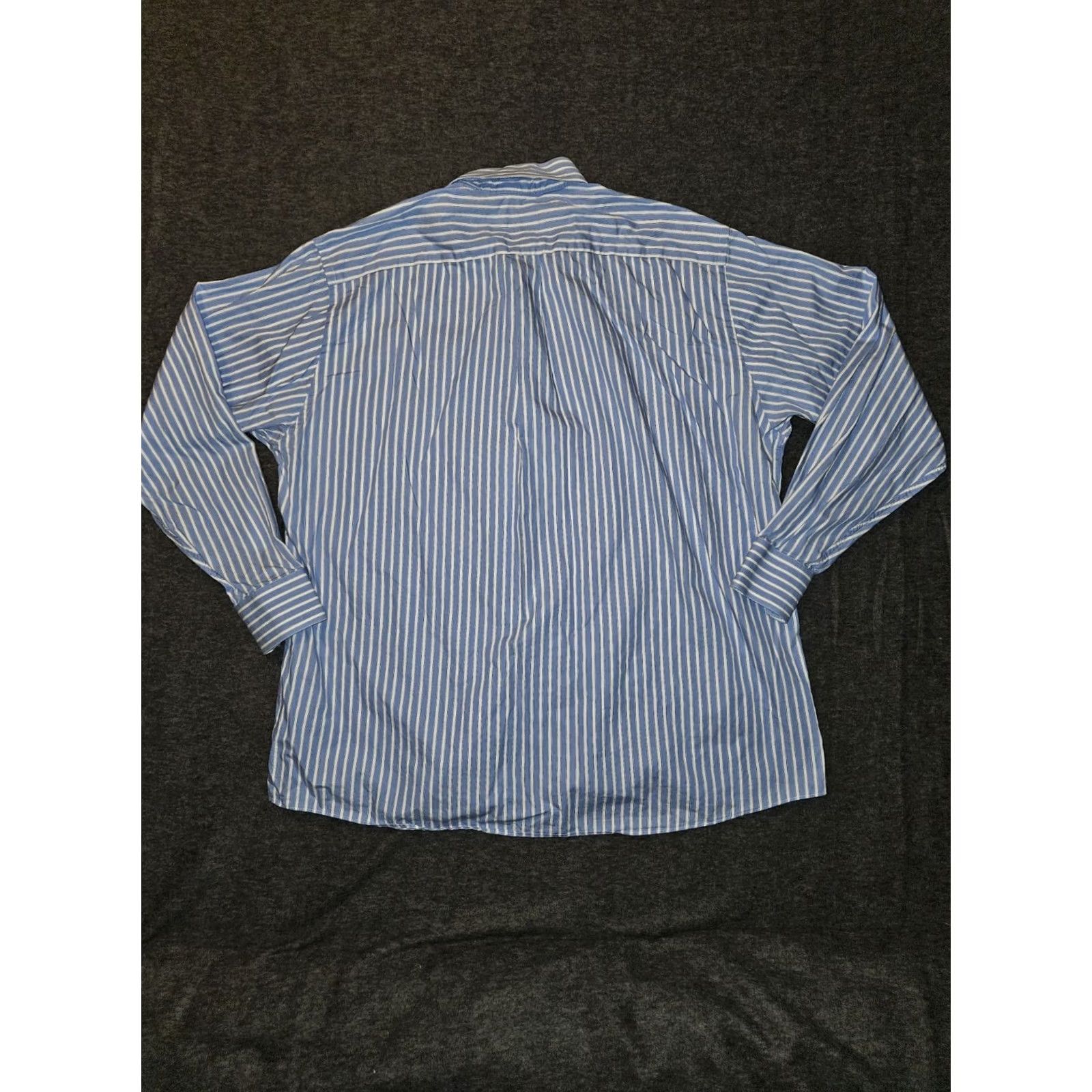 Michael Kors VINTAGE Michael Kors Button-Up Shirt Mens 17 1/2-34/35 Blue Long Sleeve Striped Preppy Size US XXL / EU 58 / 5 - 6 Thumbnail