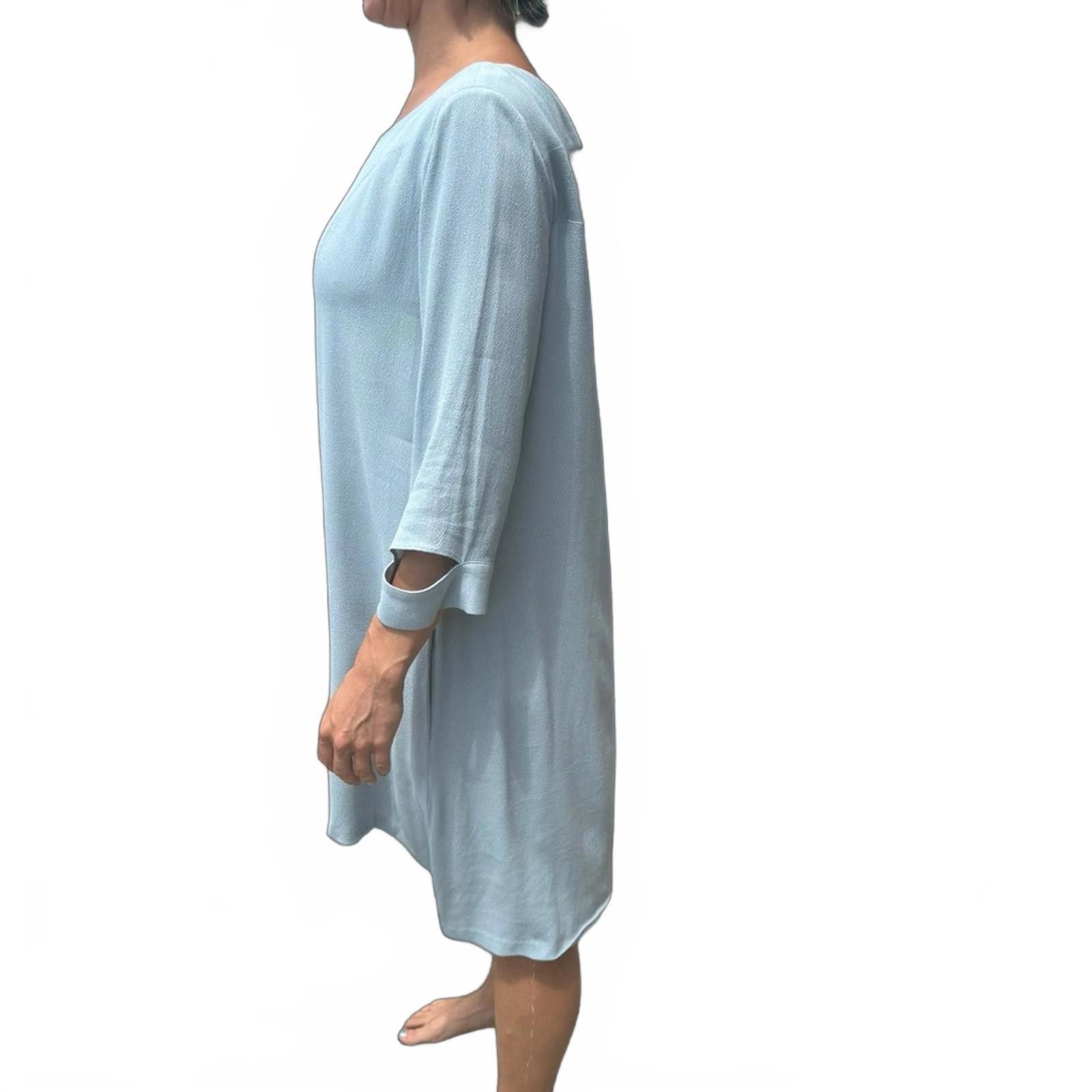 Designer Dorothy Schumacher Baby Blue Crepe Dress Sz M Size XS / US 0-2 / IT 36-38 - 5 Thumbnail