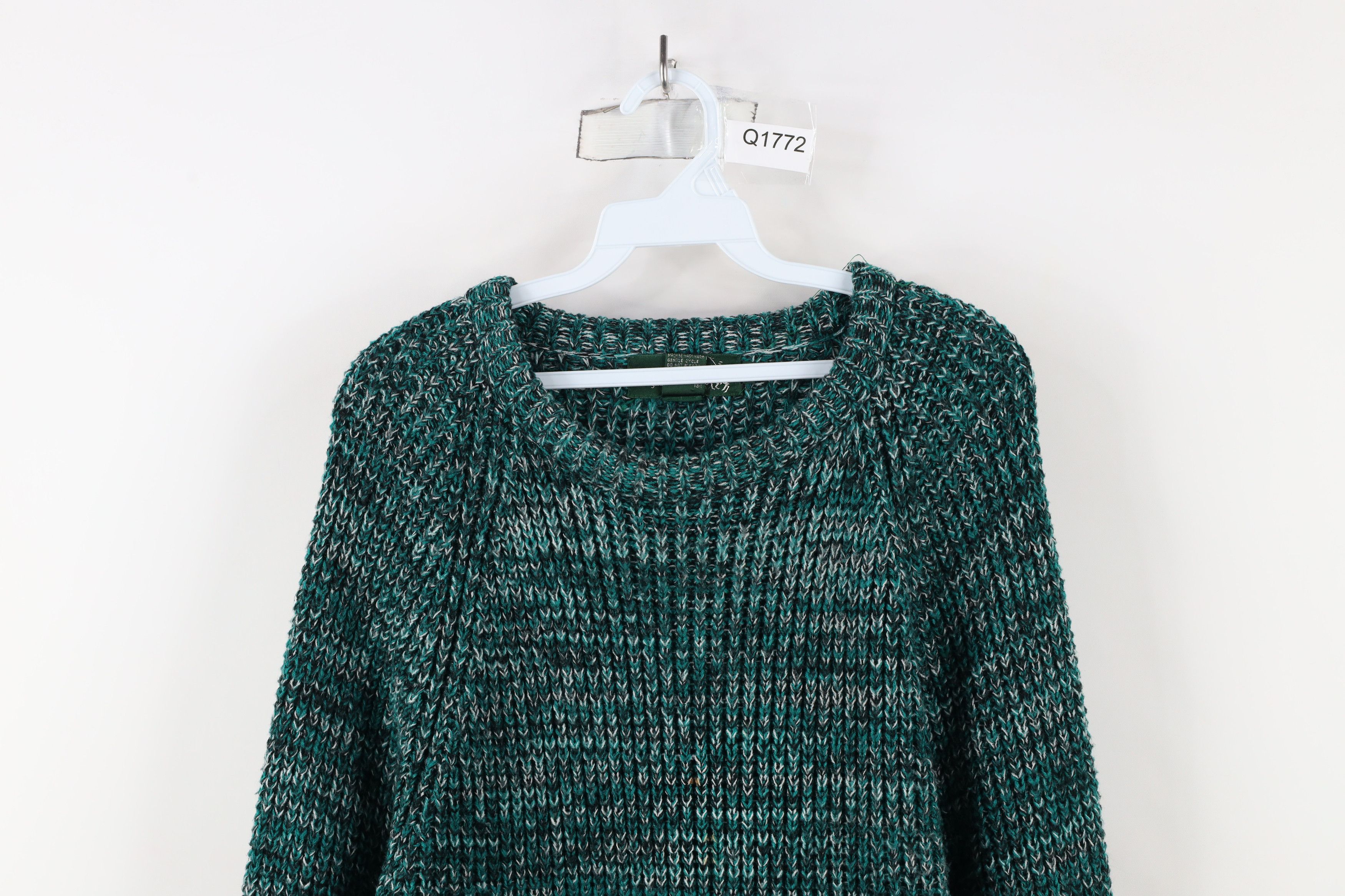 Vintage Vintage 90s Streetwear Ribbed Knit Sweater Heather Green Size US XL / EU 56 / 4 - 2 Thumbnail