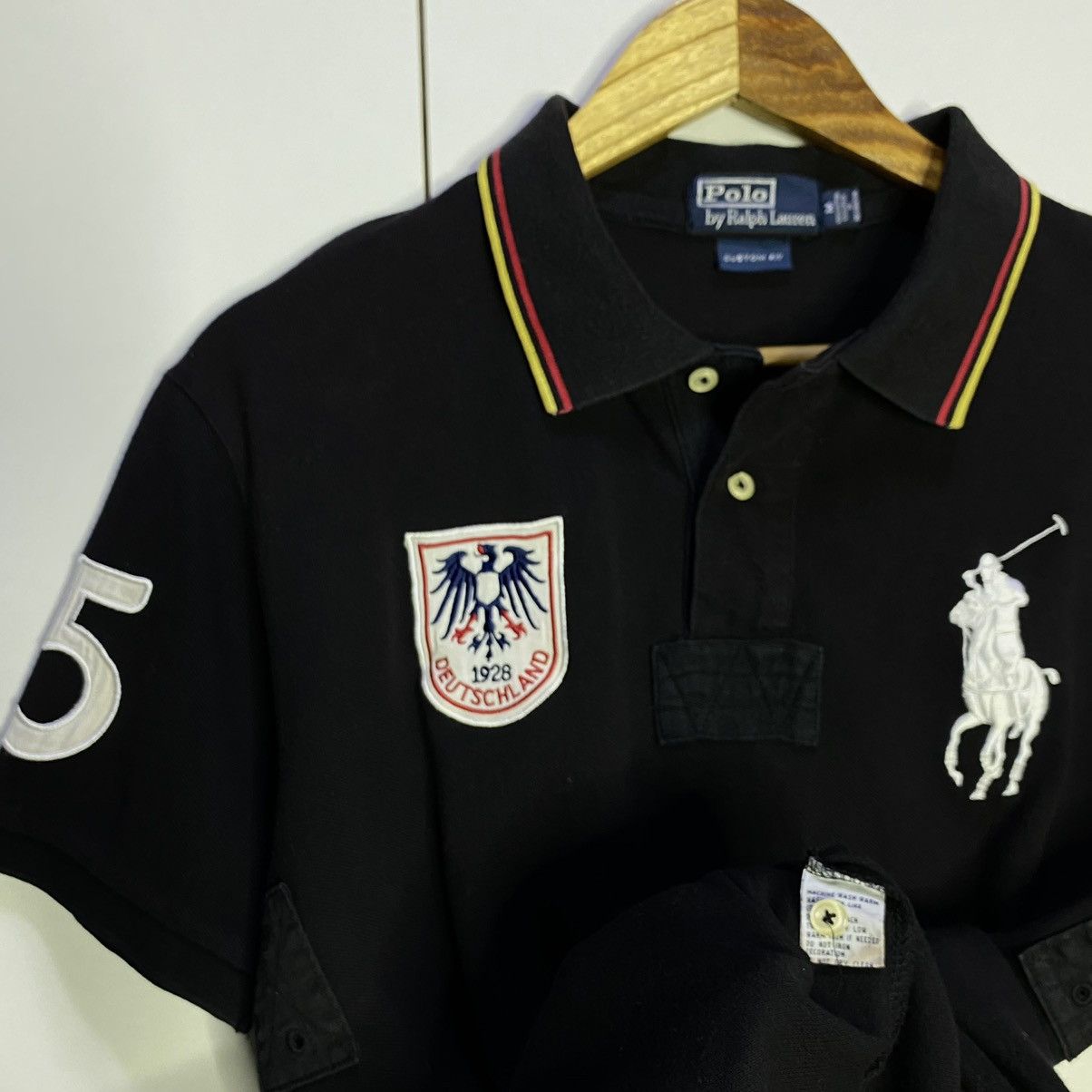 Polo Ralph Lauren × Vintage Ralph Lauren RL Germany Country Black Polo Shirt Chief keef Size US M / EU 48-50 / 2 - 3 Thumbnail
