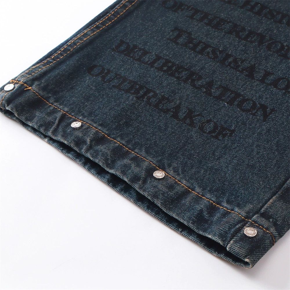 Vintage Men's high street trend casual washed distressed jeans Size US 32 / EU 48 - 6 Thumbnail