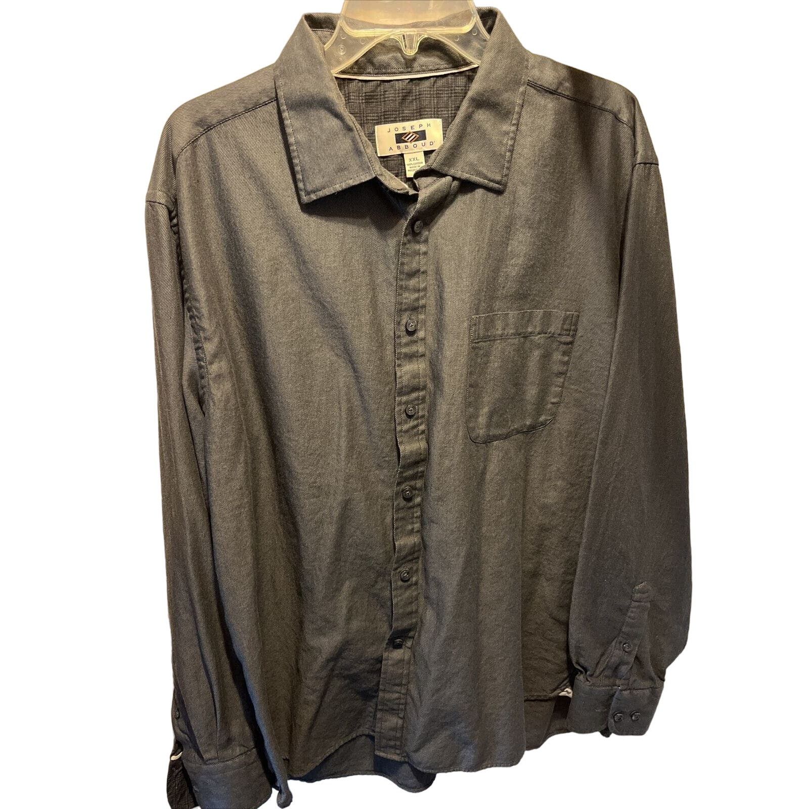 Joseph Abboud Joseph Abboud Men's XXL Dark Gray LS Button Up Cotton Shirt Size US XXL / EU 58 / 5 - 1 Thumbnail