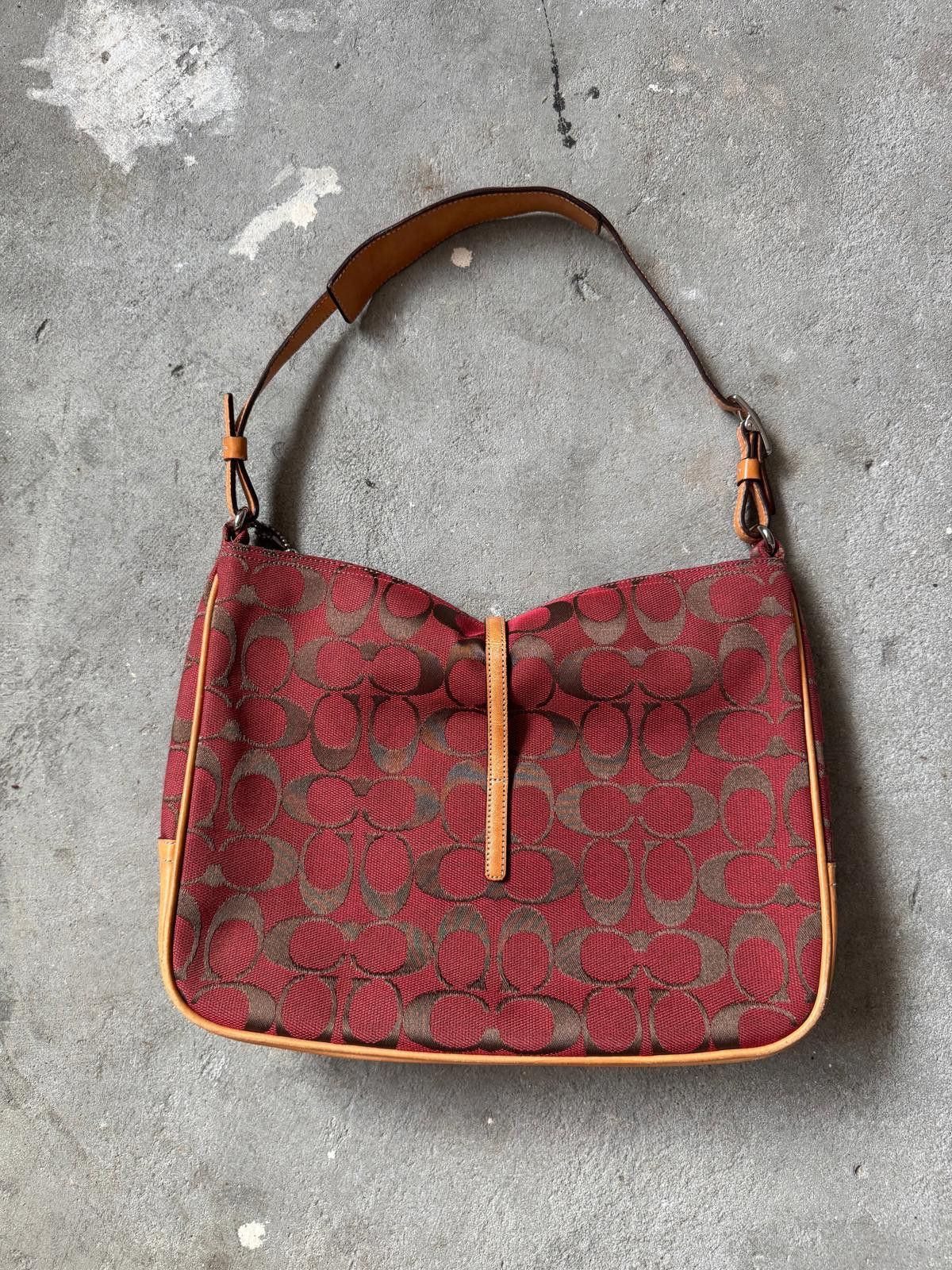 Coach Coach Hobo Signature Clip Canvas Handbag 'Red/Beige' Size ONE SIZE - 4 Thumbnail
