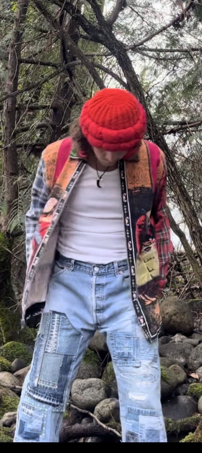 Levi's 1990s PATCHWORK DOUBLE KNEED LEVIS 501 Size US 36 / EU 52 - 11 Thumbnail
