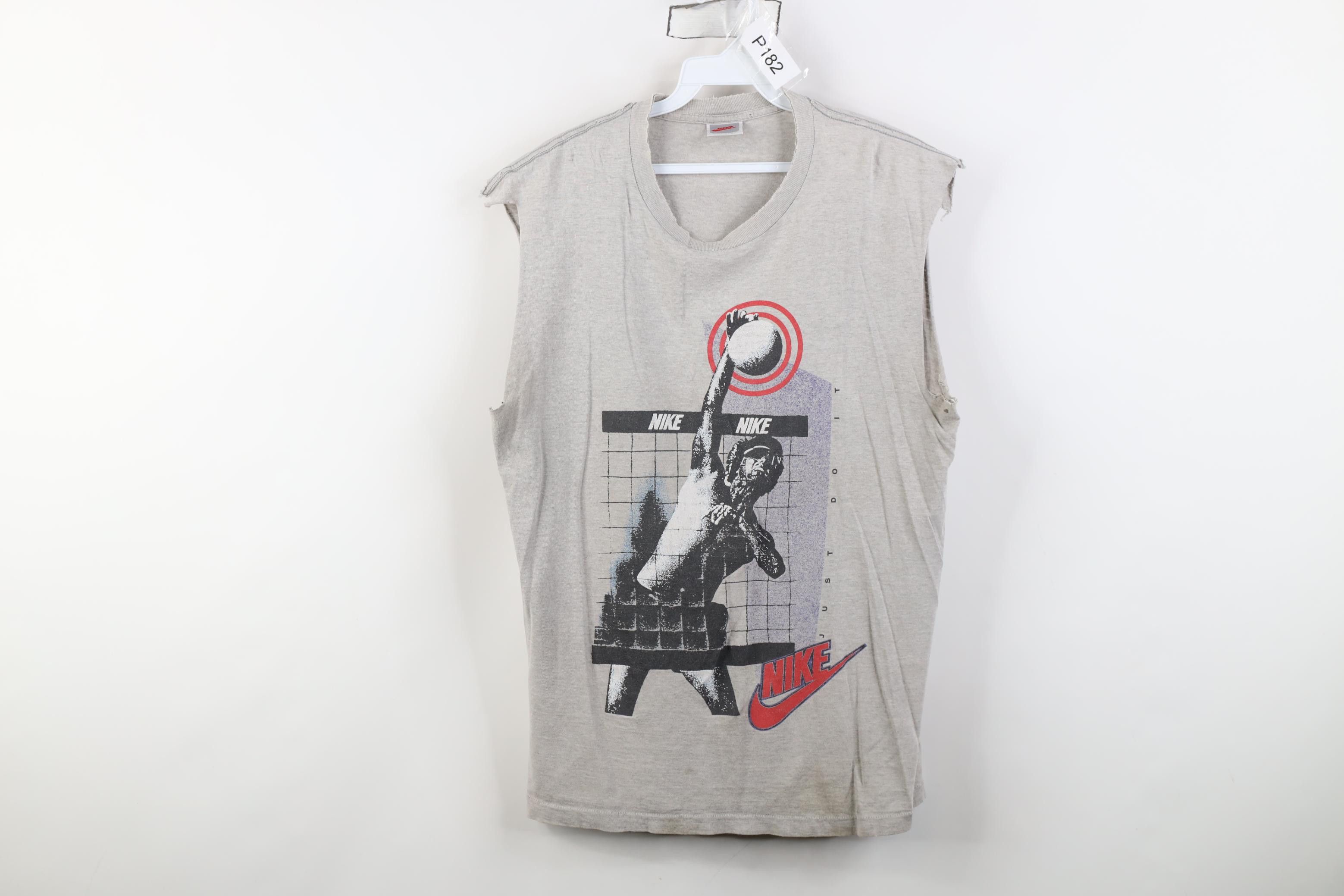 Nike Vintage 80s 90s Nike Cut Off Volleyball Beach T-Shirt USA Size US M / EU 48-50 / 2 - 1 Thumbnail