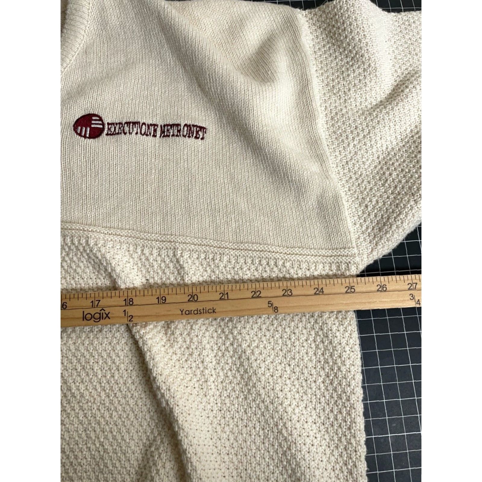 Vintage VINTAGE McBriar V-Neck Sweater Shirt Adult XL Ivory Cotton Knit Embroidered USA Made 80s 90s Mens Size US XL / EU 56 / 4 - 5 Thumbnail