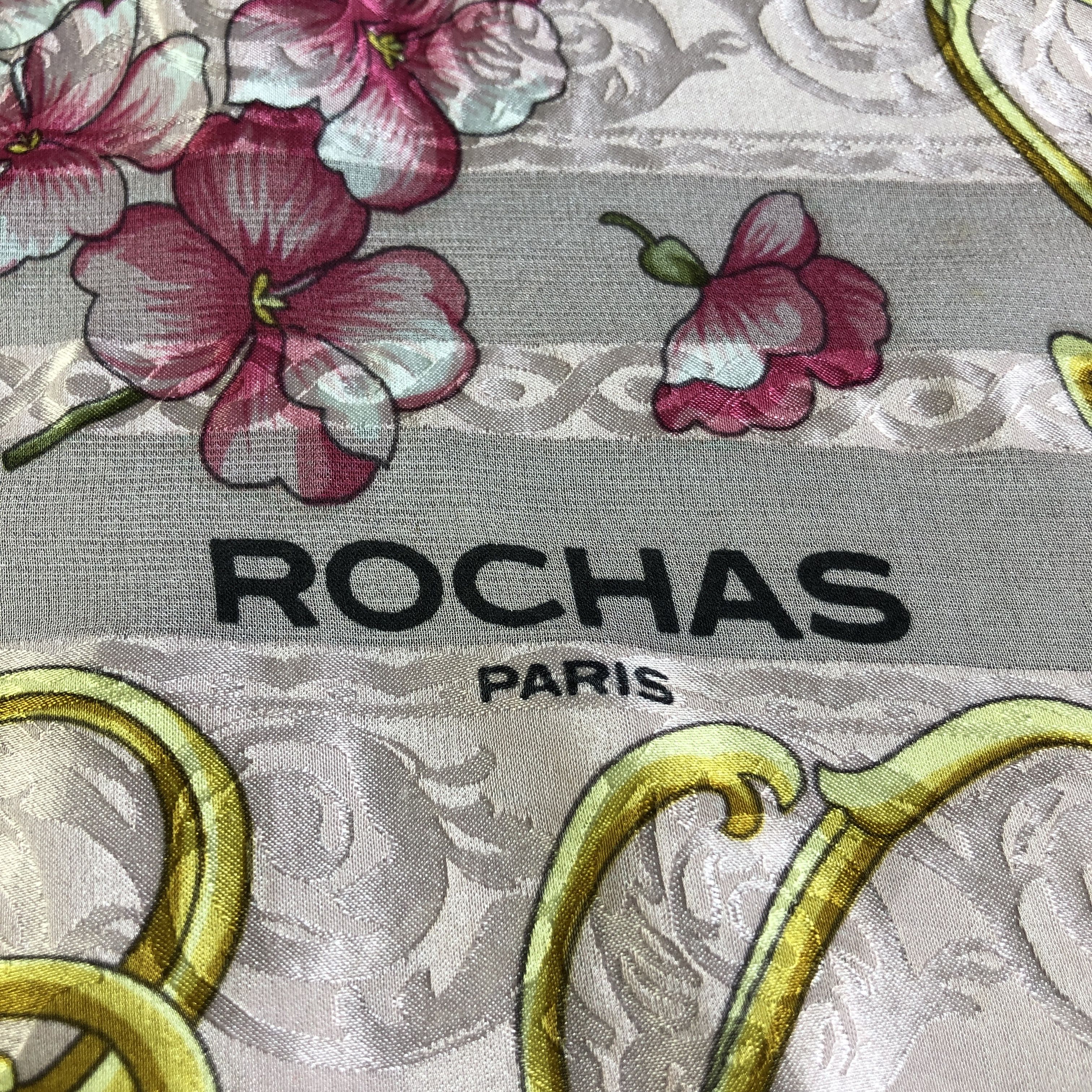 Vintage Rochas Floral Hand Rolled Silk Scarf M1139 Size ONE SIZE - 4 Thumbnail