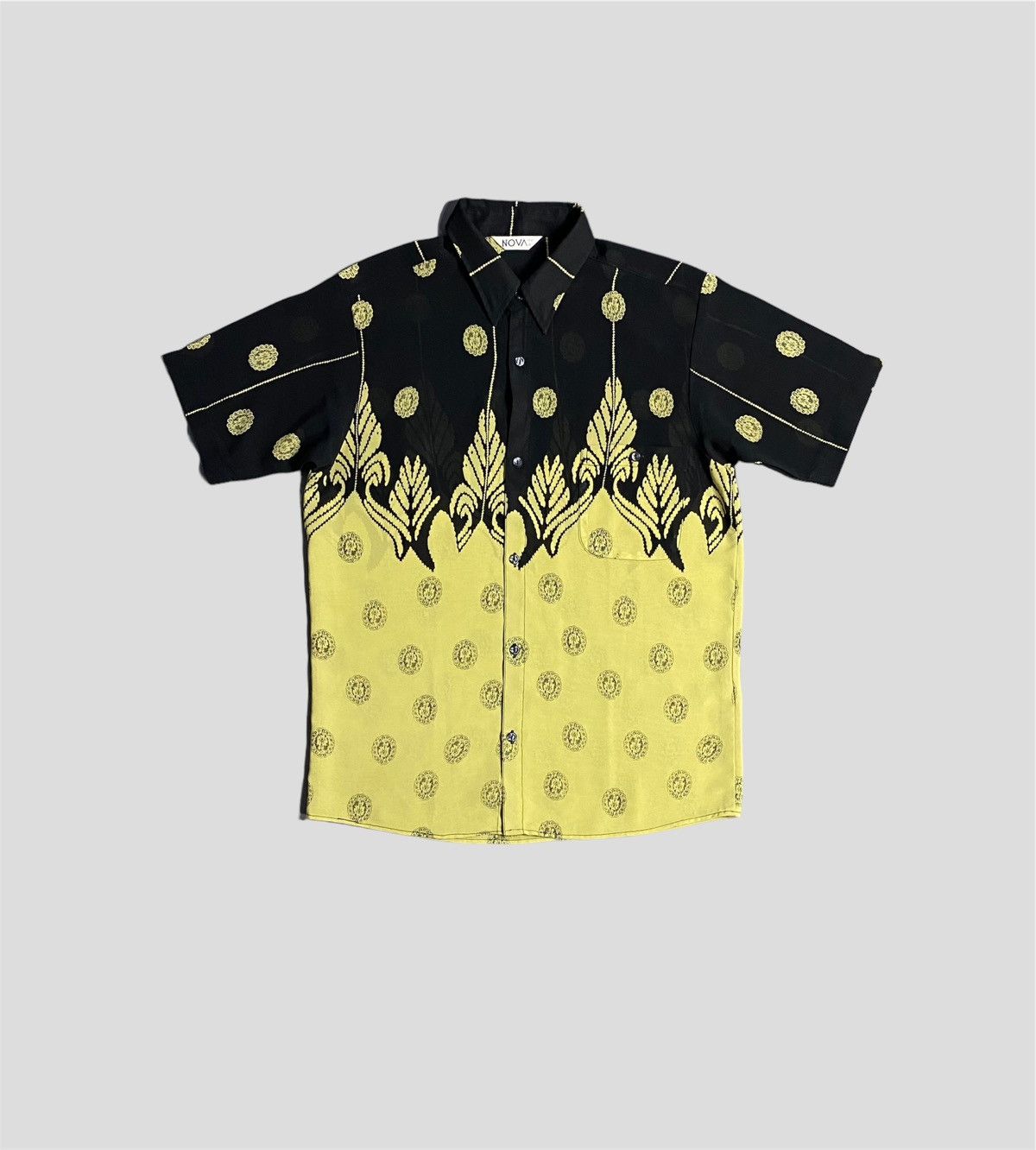 Japanese Brand × Vintage Yellow Peacock Tails Monolux Shirts Size US M / EU 48-50 / 2 - 14 Thumbnail
