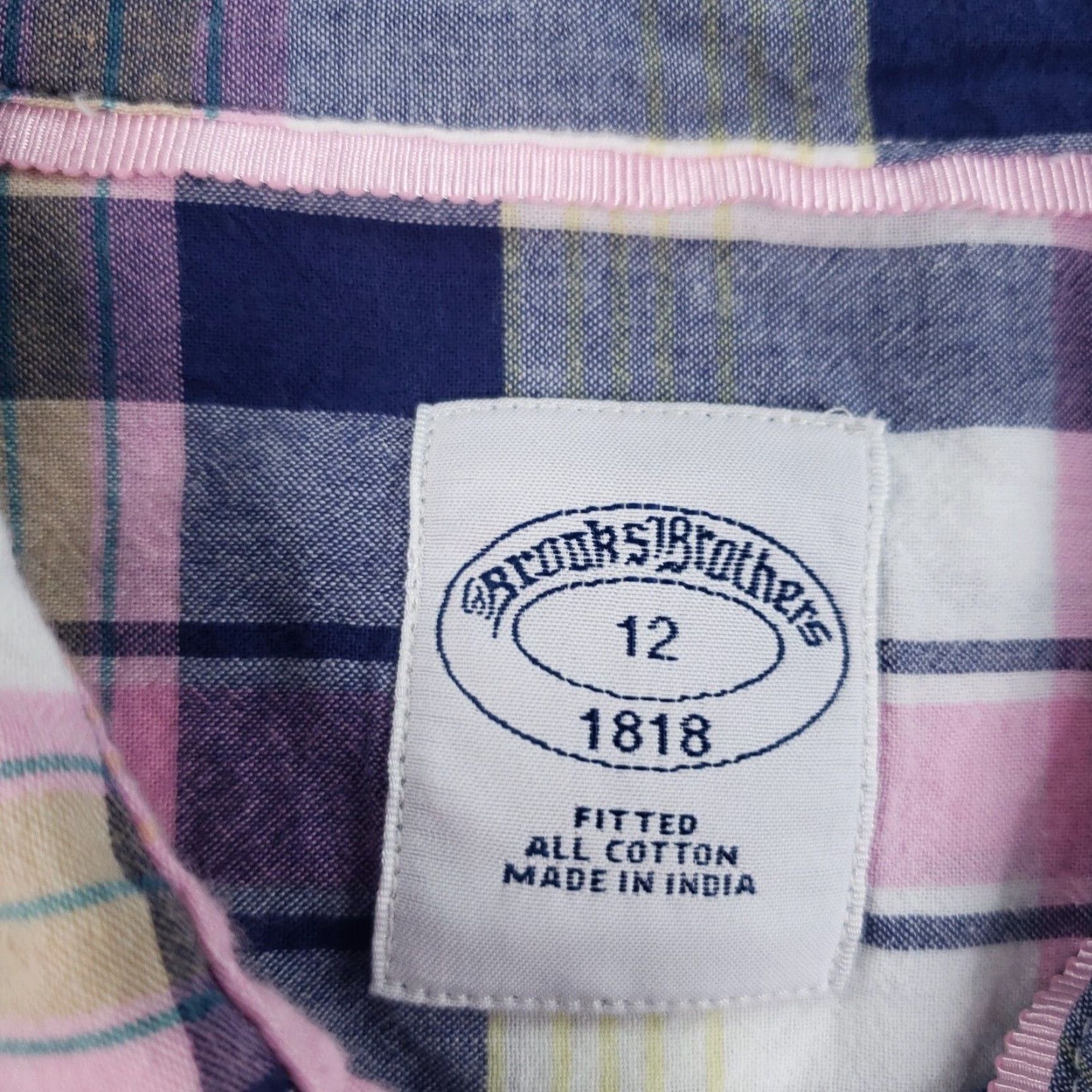 Brooks Brothers Brooks Brothers Womens Shirt 12 Pink Blue White Plaid Button Up Size XL / US 12-14 / IT 48-50 - 5 Thumbnail