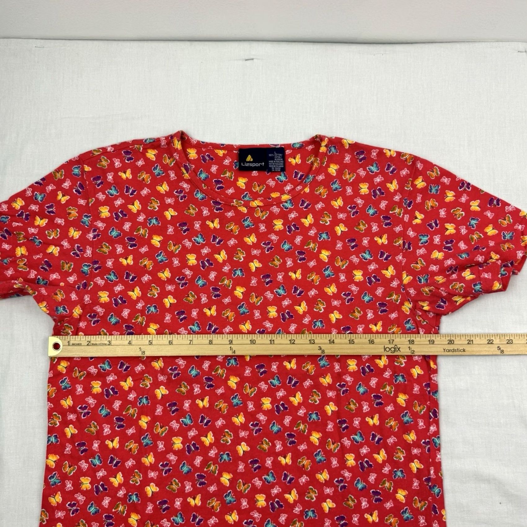 Vintage VINTAGE Liz Sport T Shirt Womens Large Butterfly Print All Over Nature Y2K Size L / US 10 / IT 46 - 5 Thumbnail