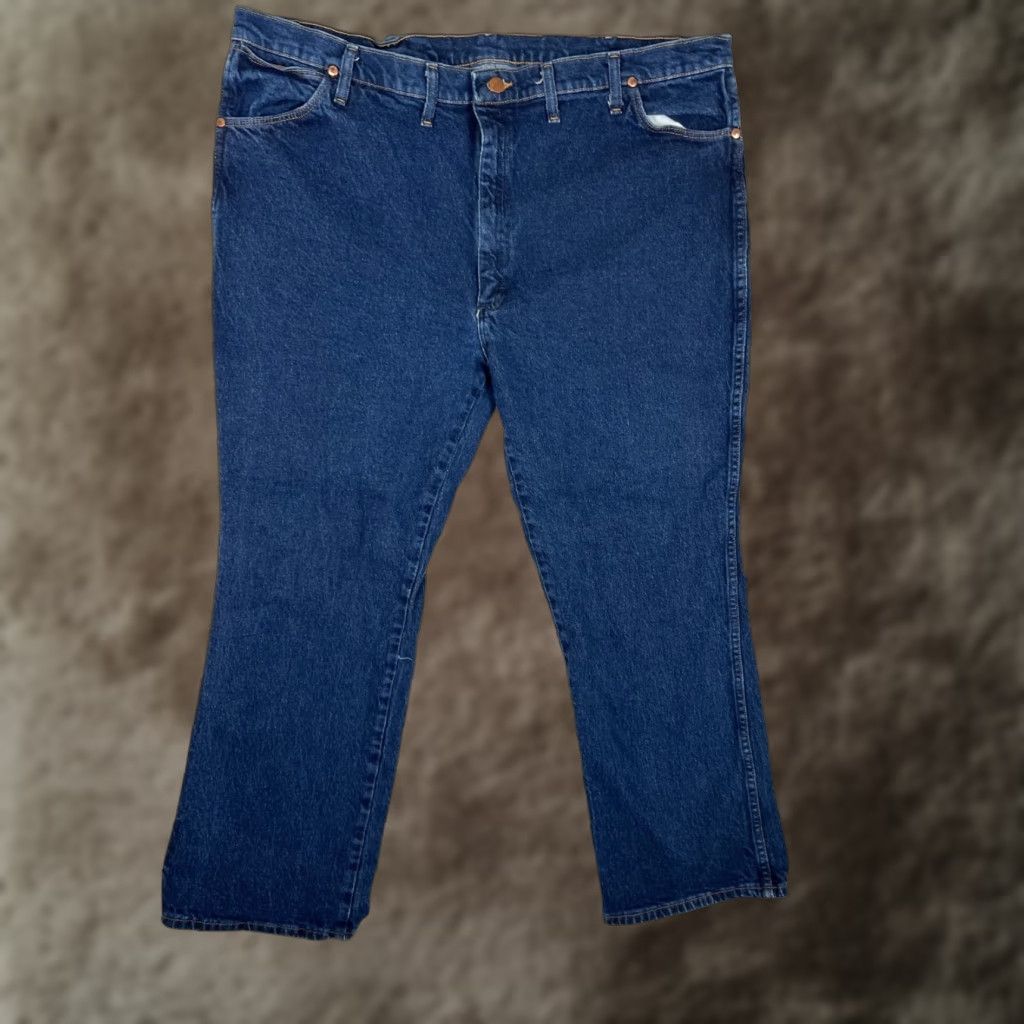 Wrangler VINTAGE Wrangler Jeans Regular Fit Cowboy Blue Denim Men's 42x30 Denim Cotton Wrangler Cowboy Cut Jeans Cowboy Western Size US 42 / EU 58 - 1 Thumbnail
