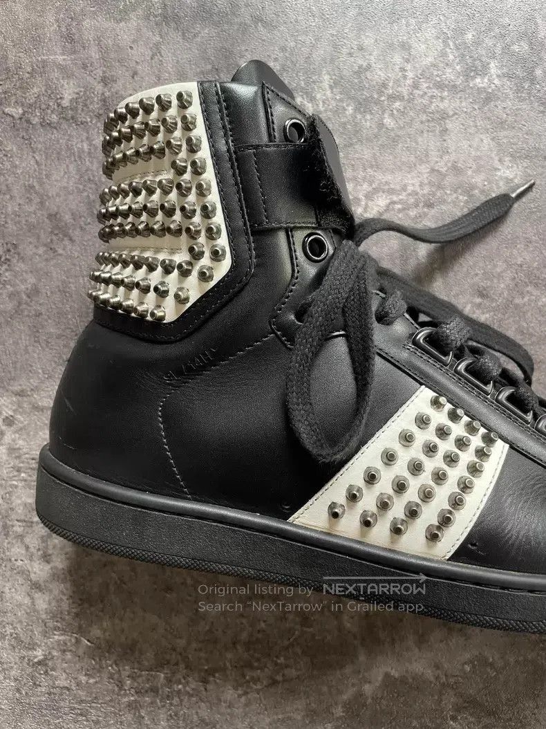 Saint Laurent Paris Saint Laurent Paris Black and White Bullet Studs Mixed Vel Size US 7 / EU 40 - 4 Thumbnail