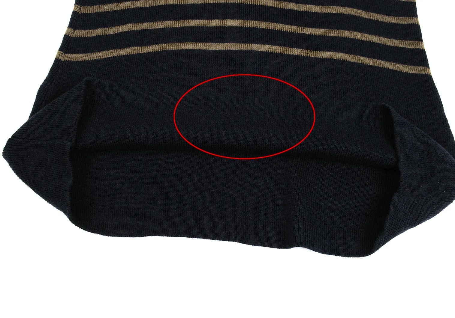 Jean Paul Gaultier Tower Print Striped Knit Sweater in Navy Khaki, Size 48 Size US M / EU 48-50 / 2 - 11 Thumbnail