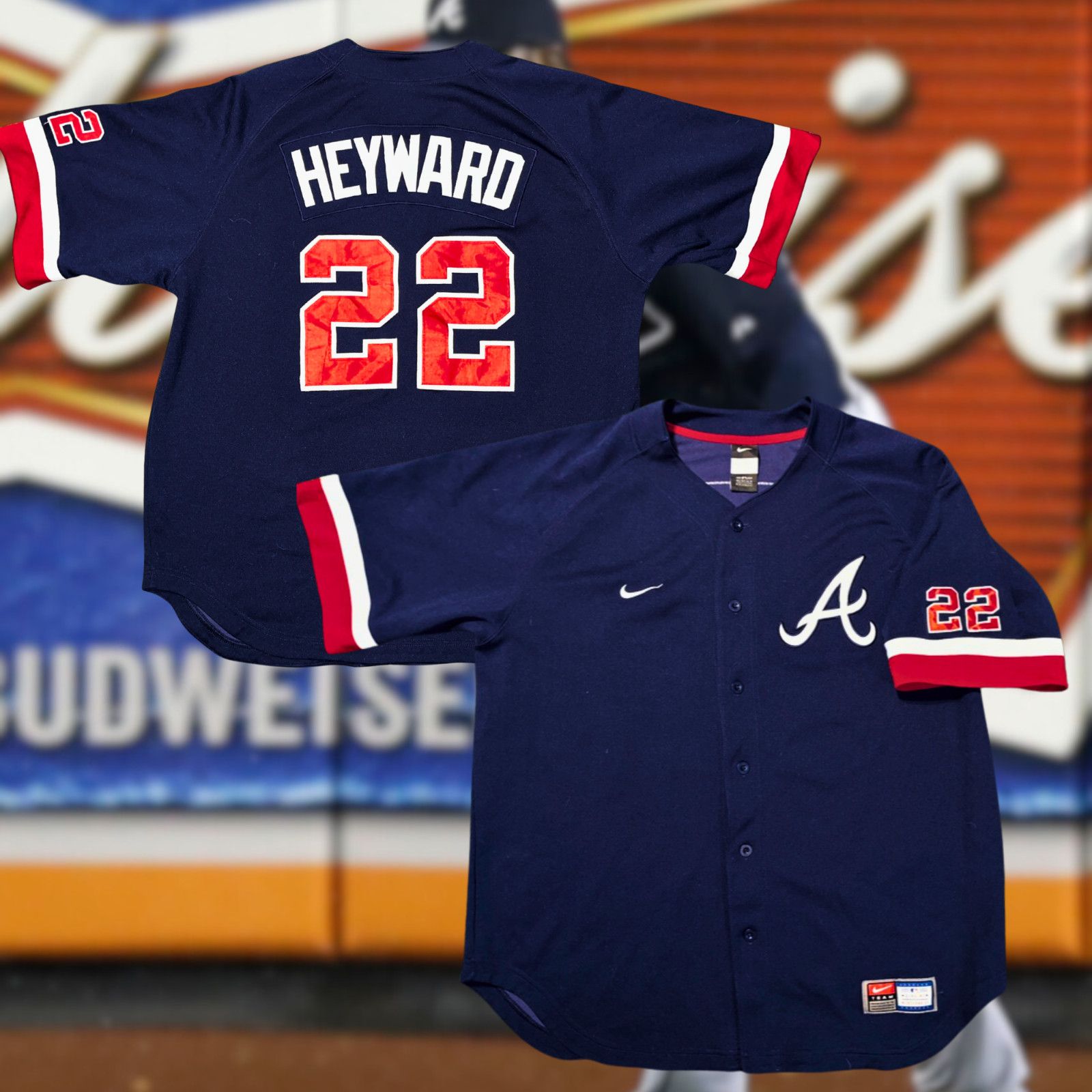 Nike Atlanta Braves Jason Heyward Nike Baseball Jersey Large MLB Size US L / EU 52-54 / 3 - 1 Thumbnail