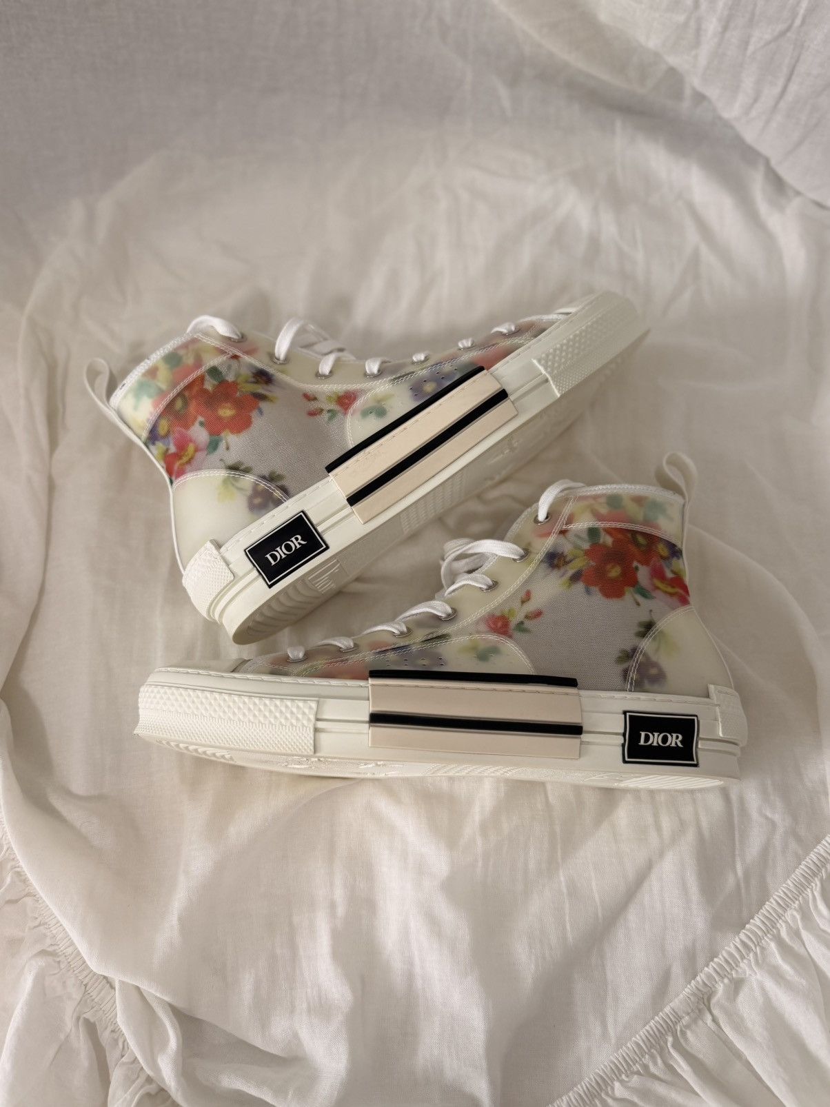 Dior Dior B23 High Top Lace Up Floral Sneakers Size US 10 / EU 43 - 2 Thumbnail