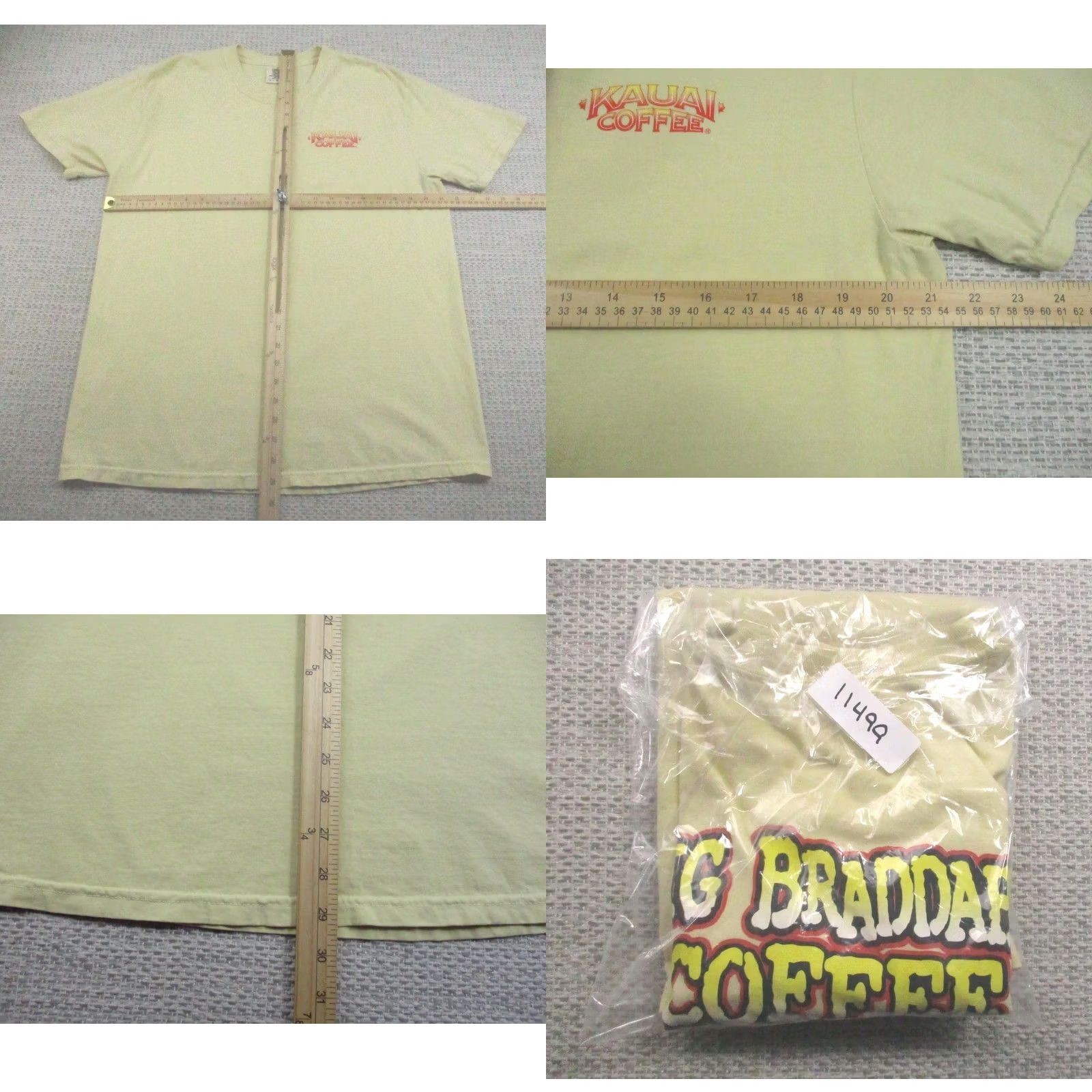 Comfort Colors Comfort Colors Big Braddahs Coffee Shirt Mens Large Yellow Kauai Graphic Tee Size US L / EU 52-54 / 3 - 8 Thumbnail