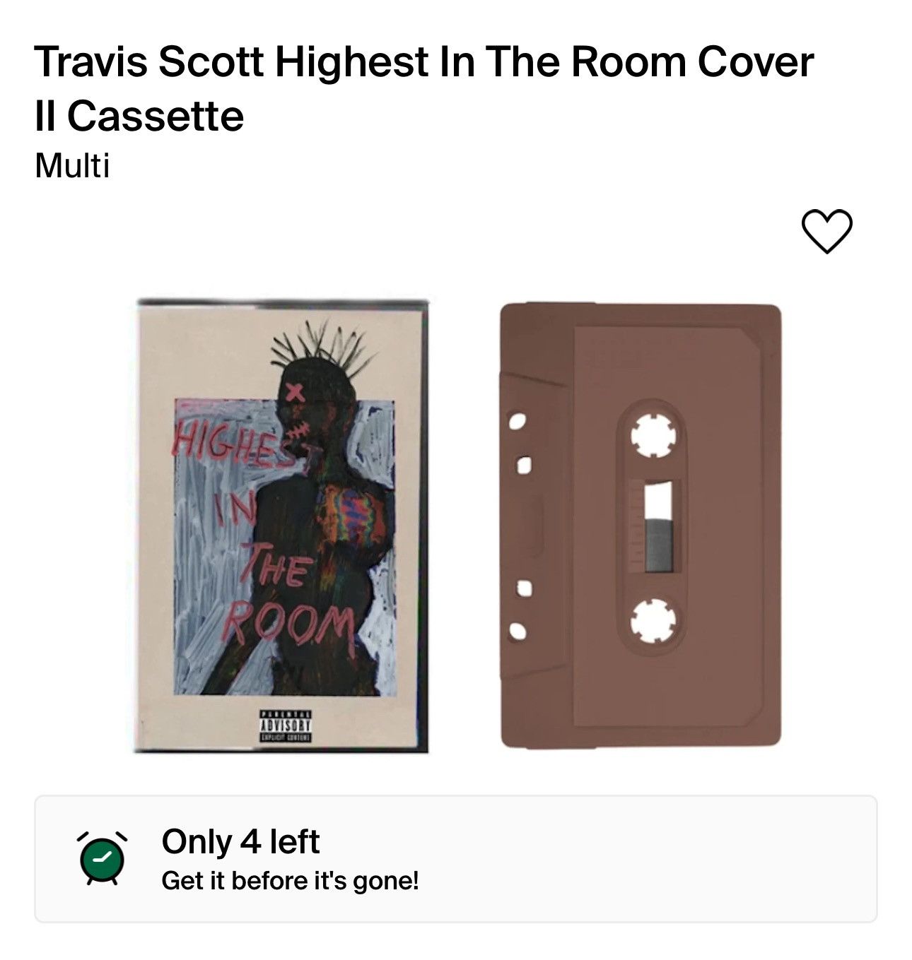 Travis Scott Travis Scott Highest In The Room Cassette Un Tested 