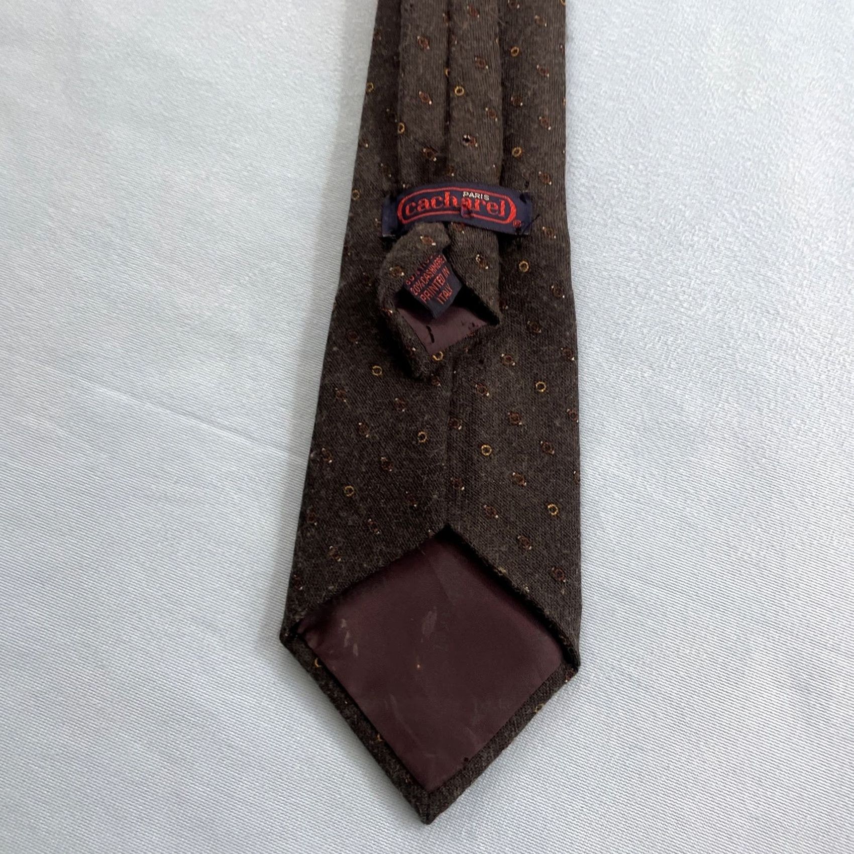 Cacharel VINTAGE Cacharel Paris Cashmere Wool Neck Tie Gray Dots 3.5x55 Macclesfield 2tone Vintage Men Tie Design Size ONE SIZE - 3 Thumbnail