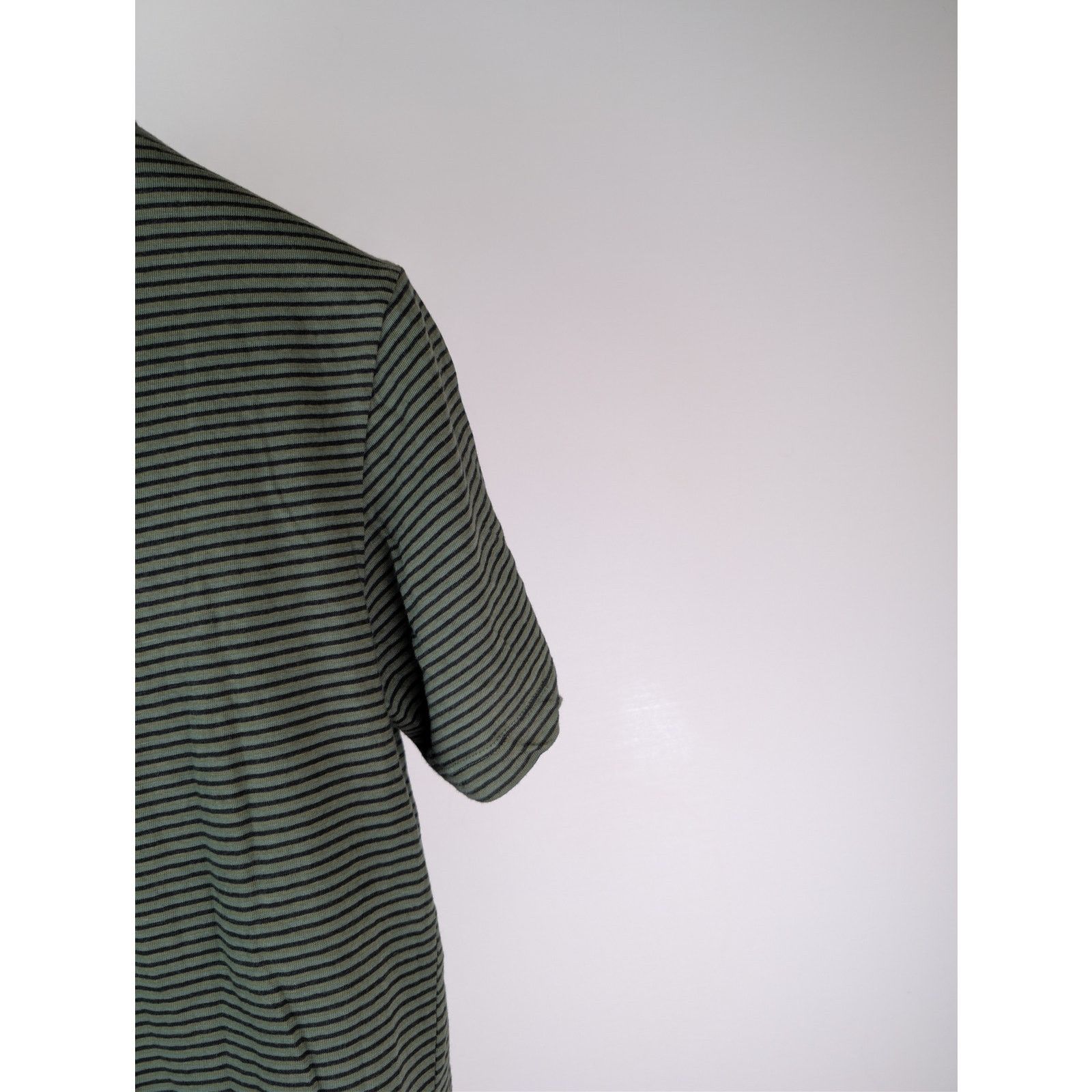 Massimo Alba o1rshd1 CC20 Striped Cotton T-Shirt with Chest Pocket Olive Size US S / EU 44-46 / 1 - 14 Thumbnail