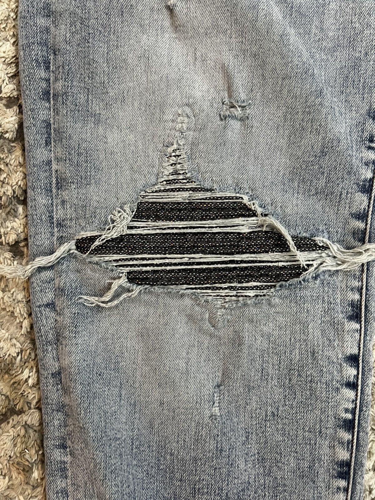 Amiri Amiri Skinny Grey Denim Jeans glitter Patch – Size 38 Size US 38 / EU 54 - 2 Thumbnail