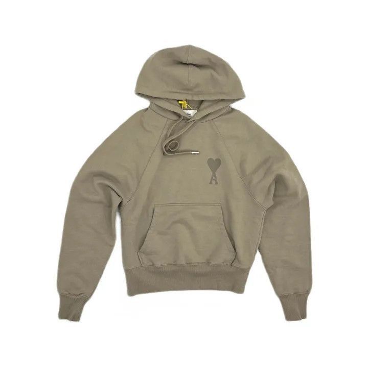 AMI Ami De Coeur Logo Hoodie in Beige -2507 Size US XXS / EU 40 - 2 Thumbnail