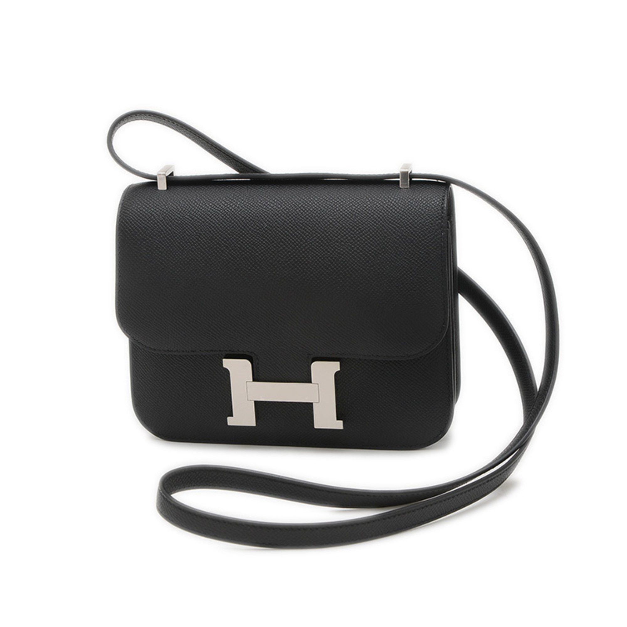 Hermes Constance Mini 18 Miroir Shoulder Bag Epson Black Silver Hardware W Engraved, Women's