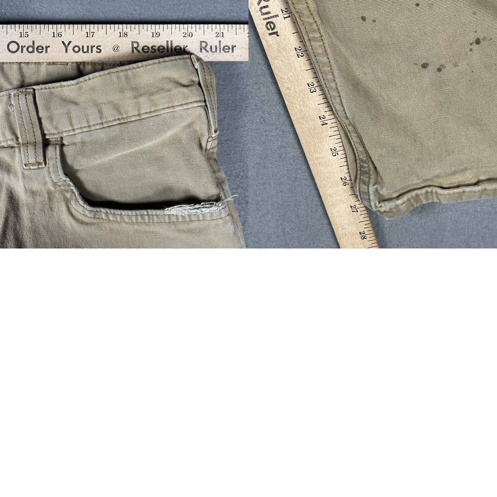 Carhartt Carhartt Jeans Mens 42x30 Relaxed Fit Distressed Brown Canvas 5-Pocket Workwear 102517-918 Size US 42 / EU 58 - 9 Thumbnail