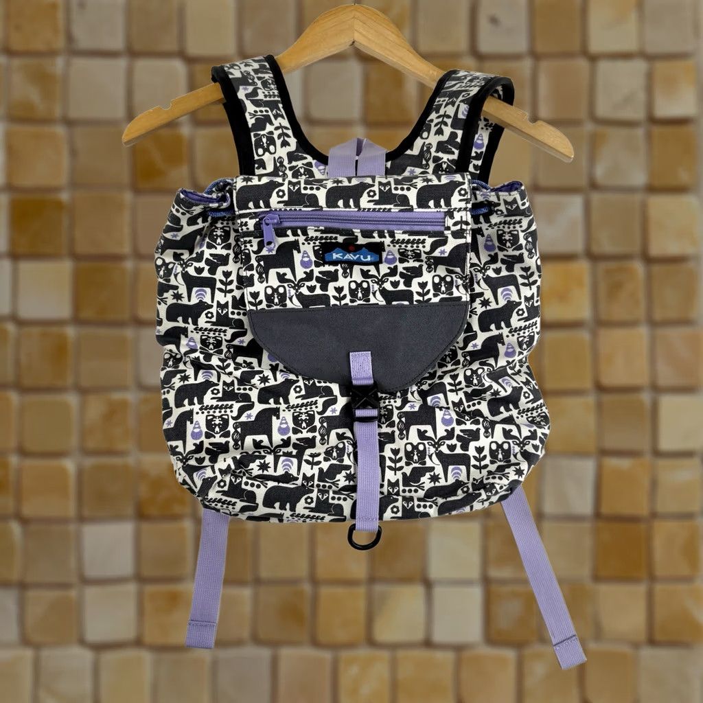 KAVU KAVU Backpack Satchel Pack Charcoal Multicolor Polyester Lining Purple Women NWT Casual Workwear Gift Ideas Womens Backpack Bag Satchel Pack KAVU Size ONE SIZE - 1 Thumbnail
