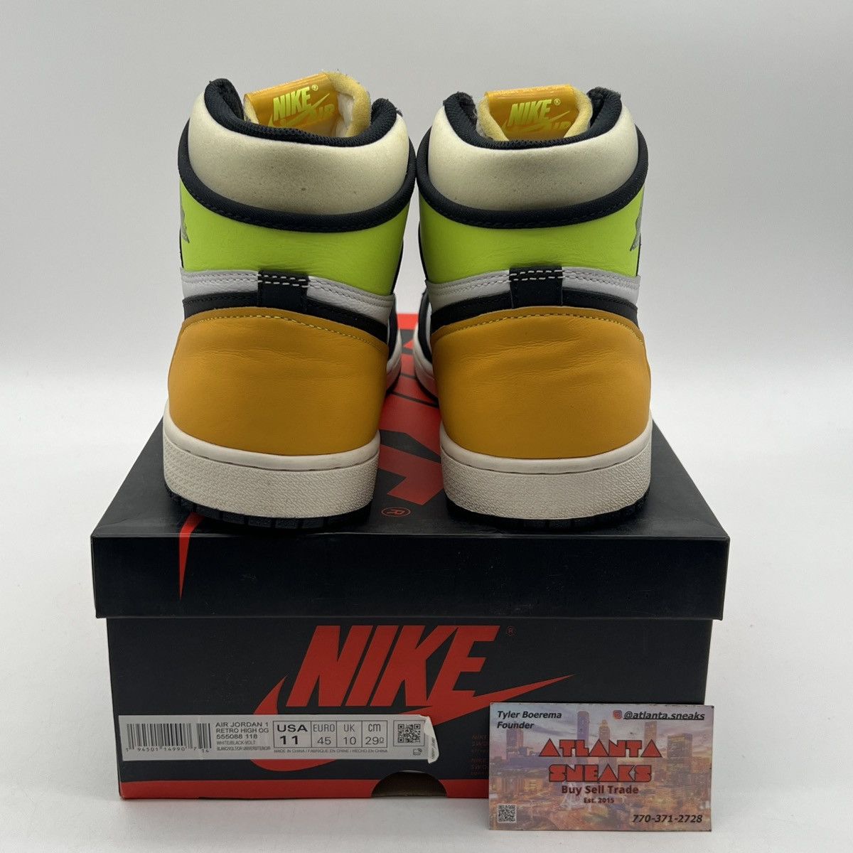 Nike Air Jordan 1 High Volt gold Size US 11 / EU 44 - 3 Thumbnail