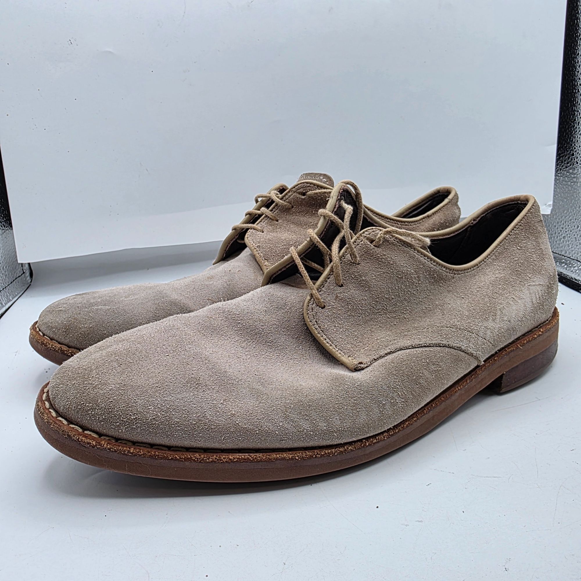 Allen Edmonds Allen Edmonds Mens Size 11 Beige Lace Up Suede Dress Shoes C Size US 11 / EU 44 - 3 Thumbnail