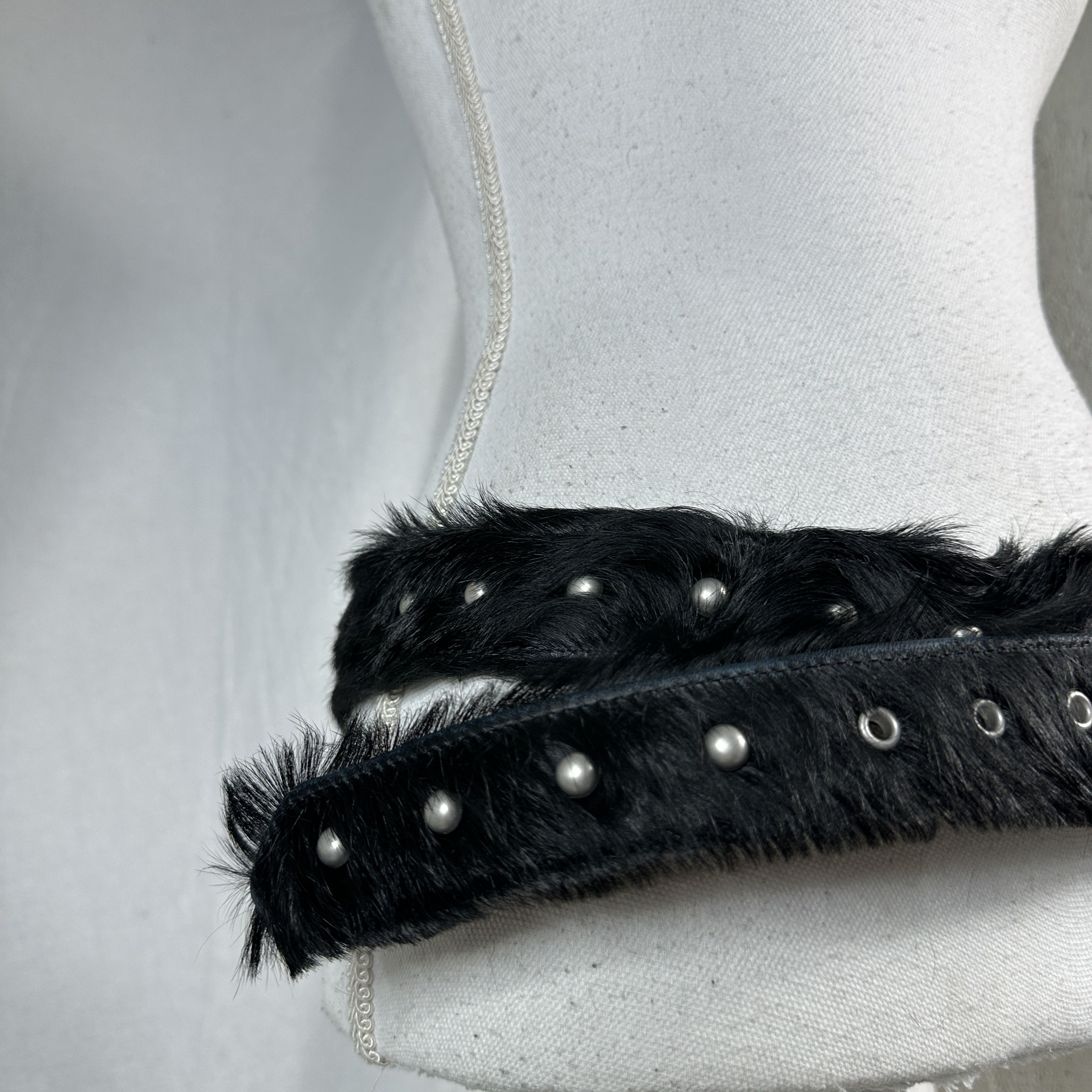 Dries Van Noten × Vintage Vintage Avant Garde Y2K Dries Van Noten Pony Hair Belt Size ONE SIZE - 4 Thumbnail