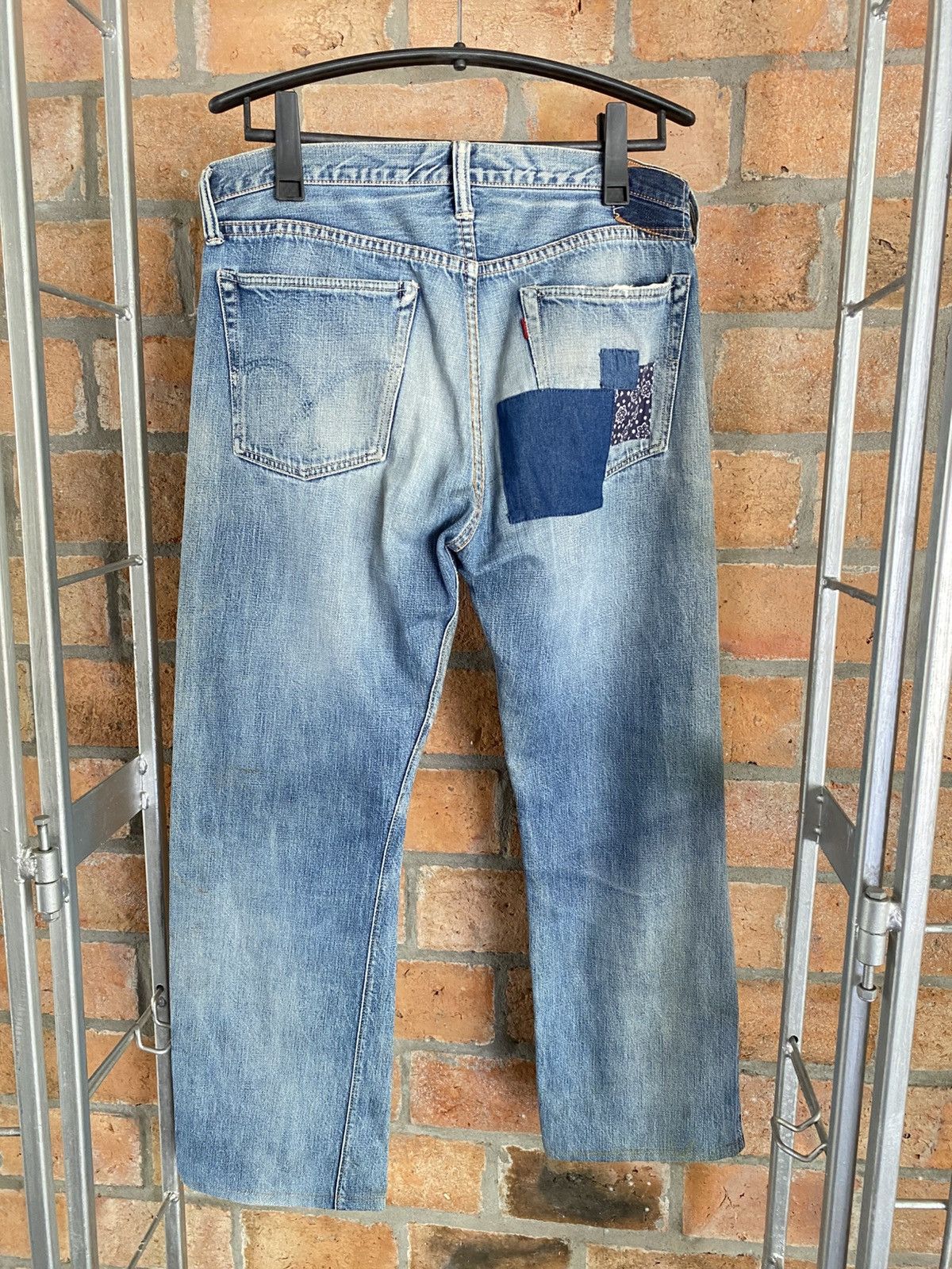 Handmade × Japanese Brand Indigo Patchwork Jeans Size US 36 / EU 52 - 3 Thumbnail