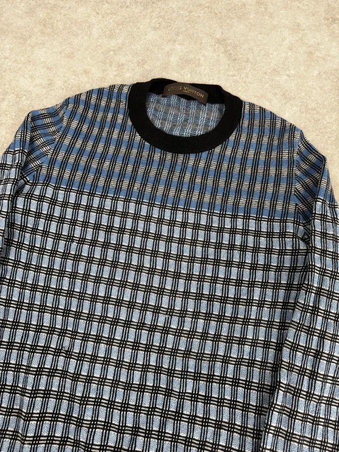 Louis Vuitton Louis Vuitton Blue Checkered Contemporary Sweater Size US S / EU 44-46 / 1 - 5 Thumbnail