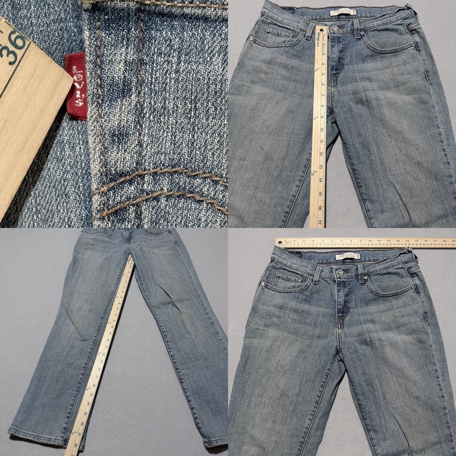 Denime Levi’s 505 Jeans Women's Blue Denim Stretch Mid Rise Classic - 4 Size 27" / US 4 / IT 40 - 9 Thumbnail