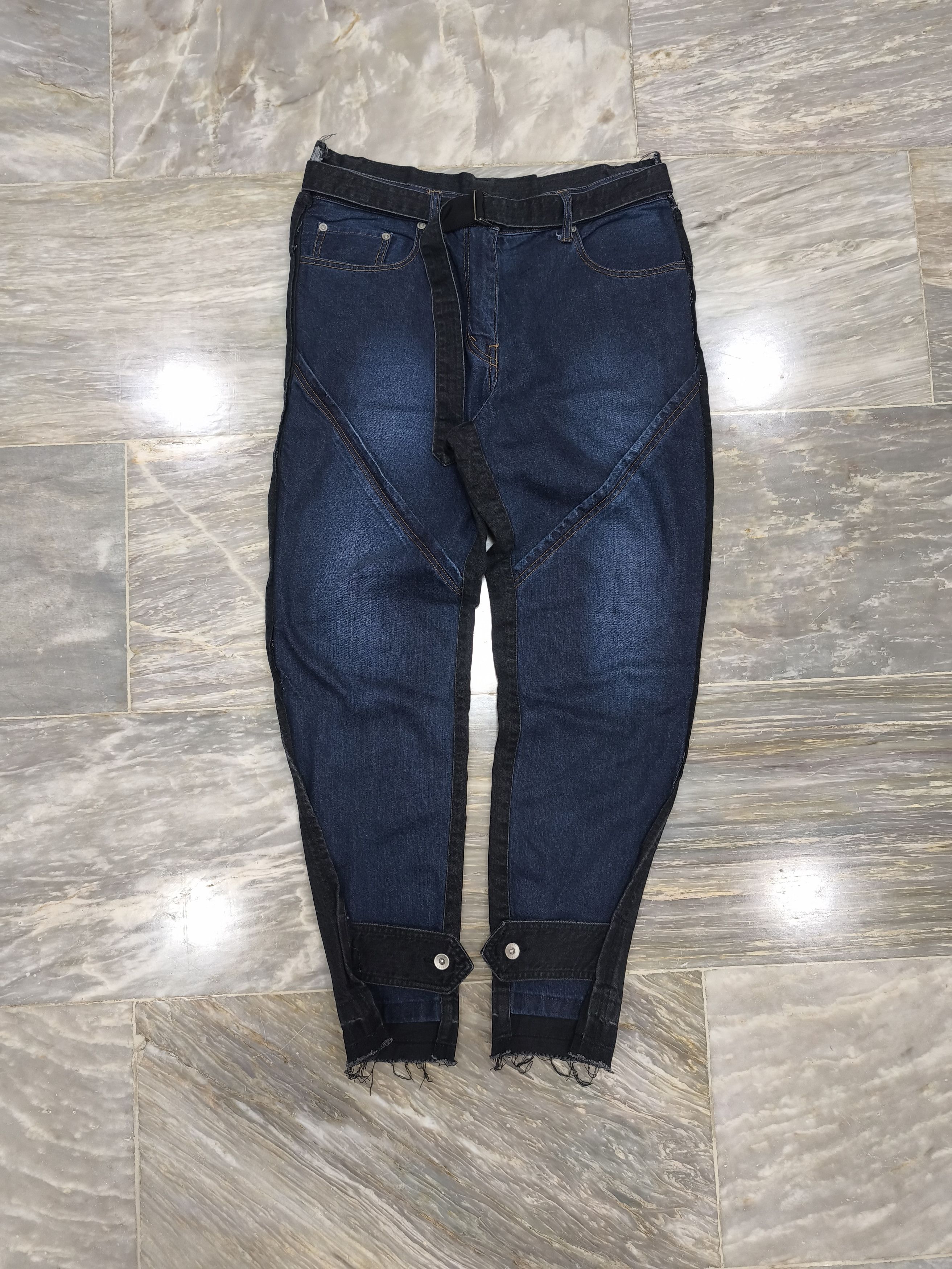 Sacai Belted Reconstructed Docking Denim Pants