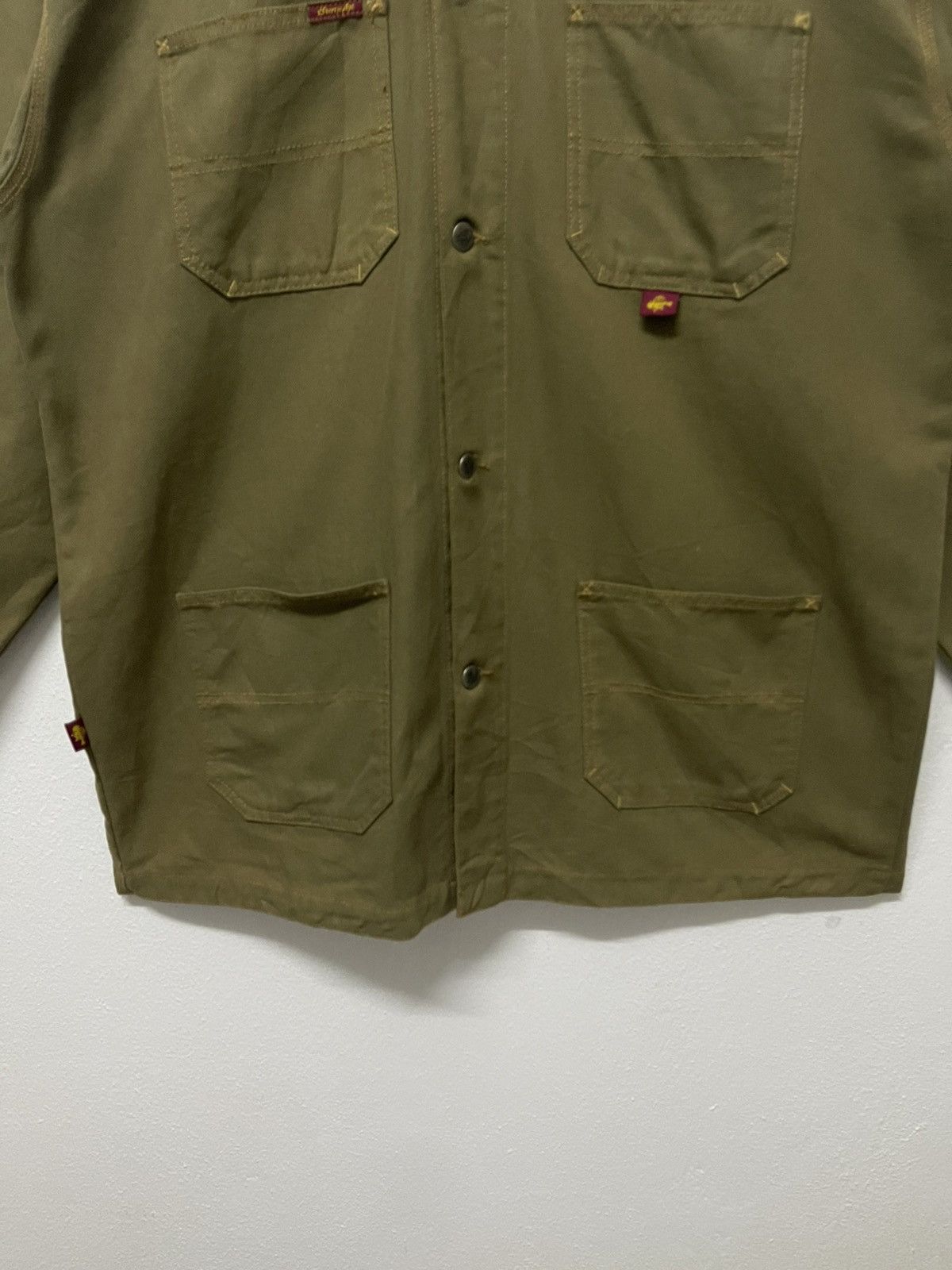 Vintage 1990s BRONZE AGE PIT CREW MOSS GREEN CANVAS CORE JACKET RARE Size US XXL / EU 58 / 5 - 5 Thumbnail