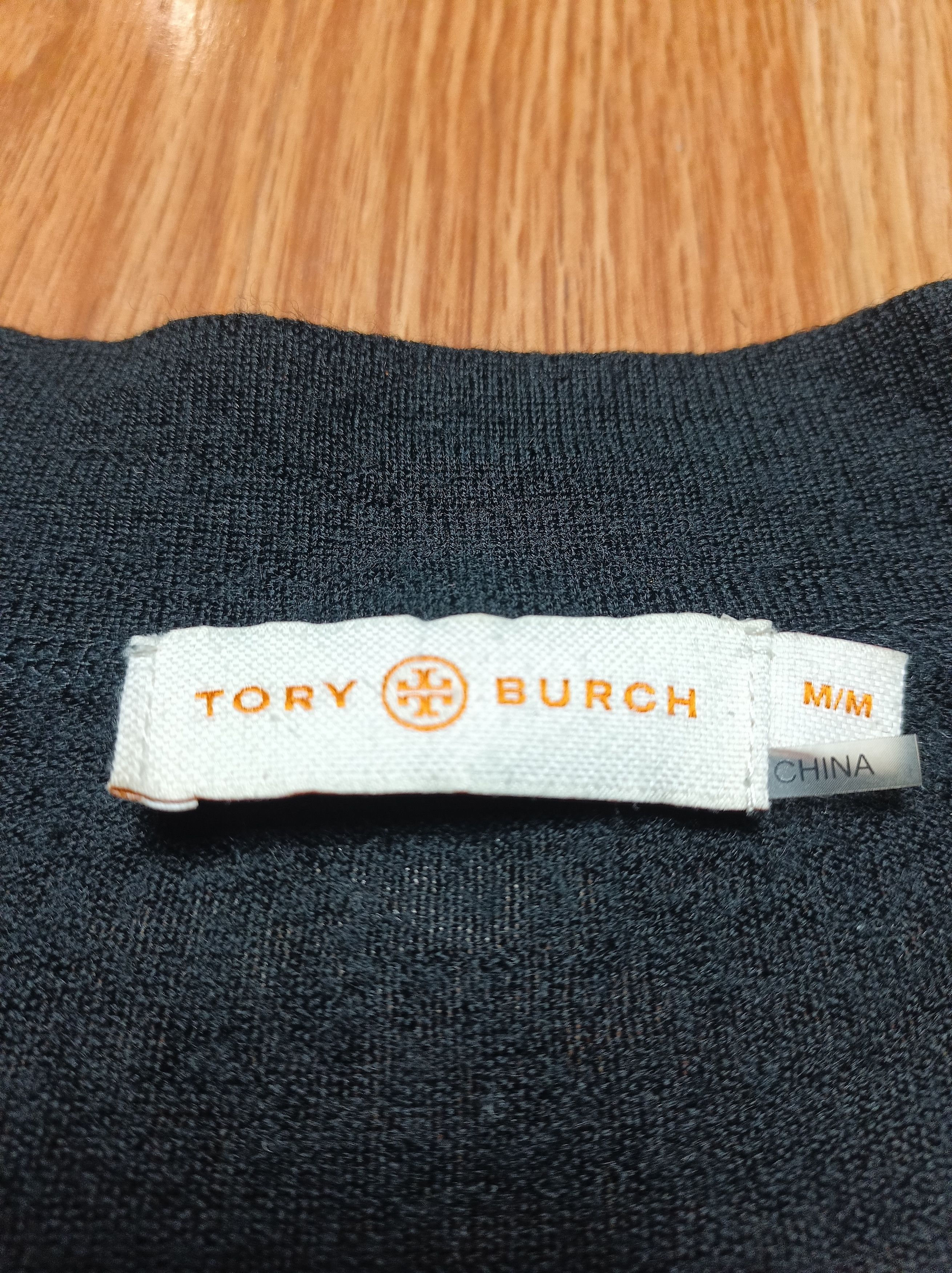 Tory Burch TORY BURCH Black Logo Button Merino Wool V-Neck Cardigan M Size M / US 6-8 / IT 42-44 - 8 Thumbnail